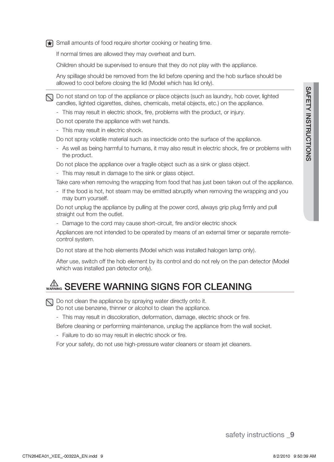 Samsung CTN264EA01/XEE manual Safety instructions 