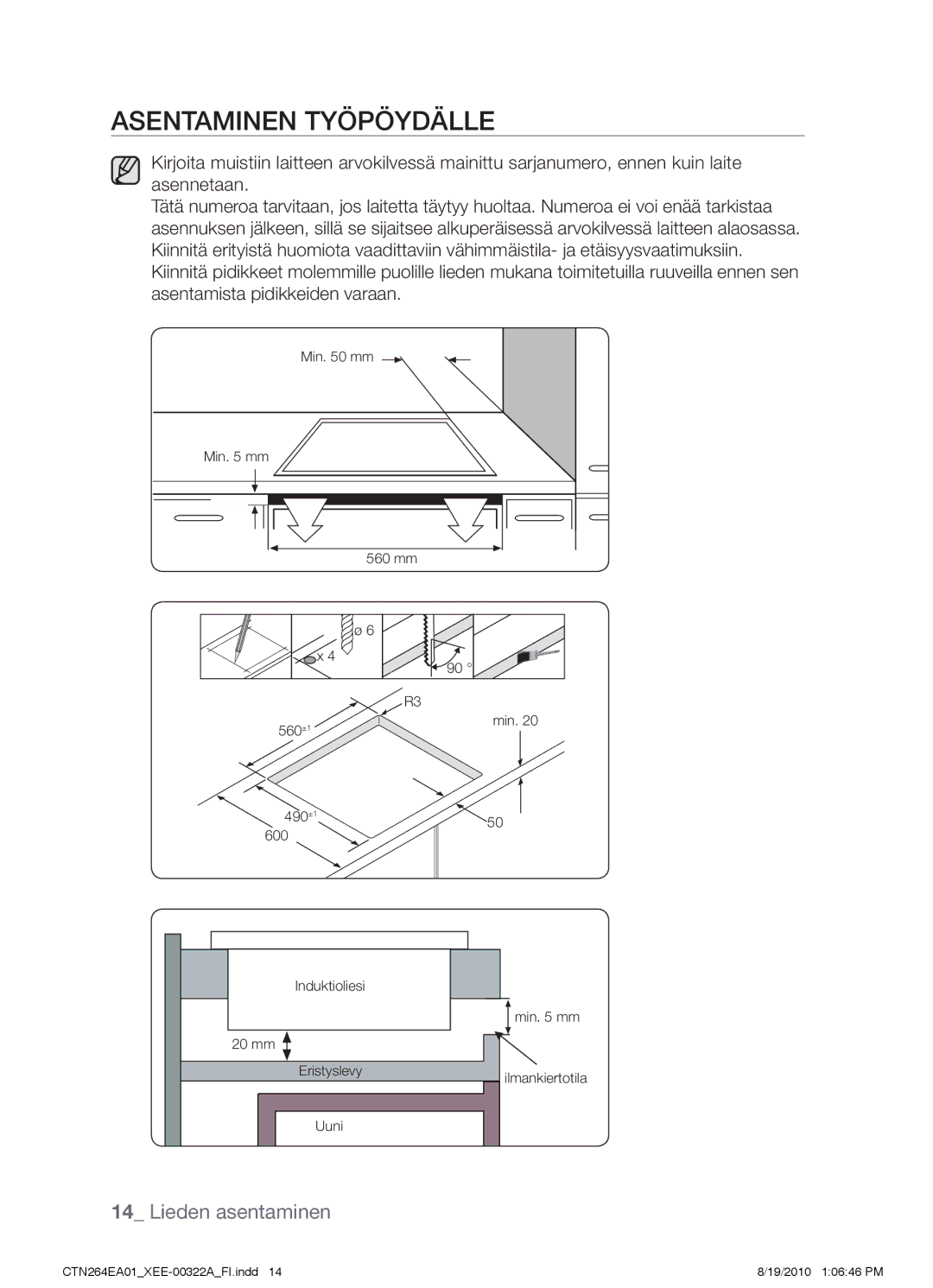 Samsung CTN264EA01/XEE manual Asentaminen työpöydälle 