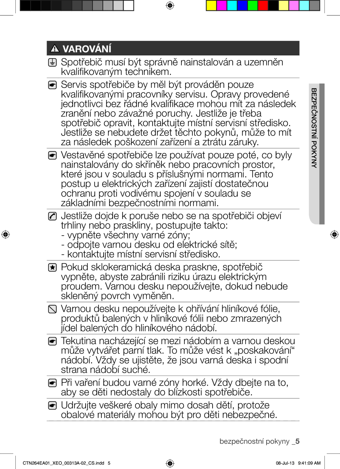 Samsung CTN264EA01/XEO manual Varování 