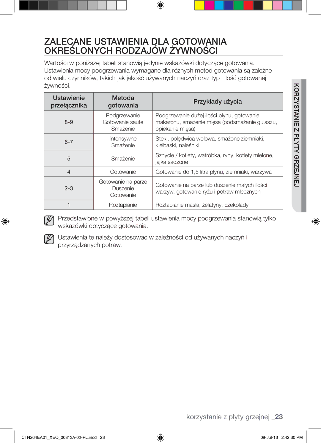 Samsung CTN264EA01/XEO manual Podgrzewanie dużej ilości płynu, gotowanie 