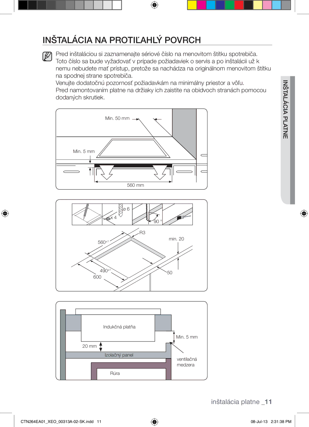 Samsung CTN264EA01/XEO manual Inštalácia NA Protiľahlý Povrch 