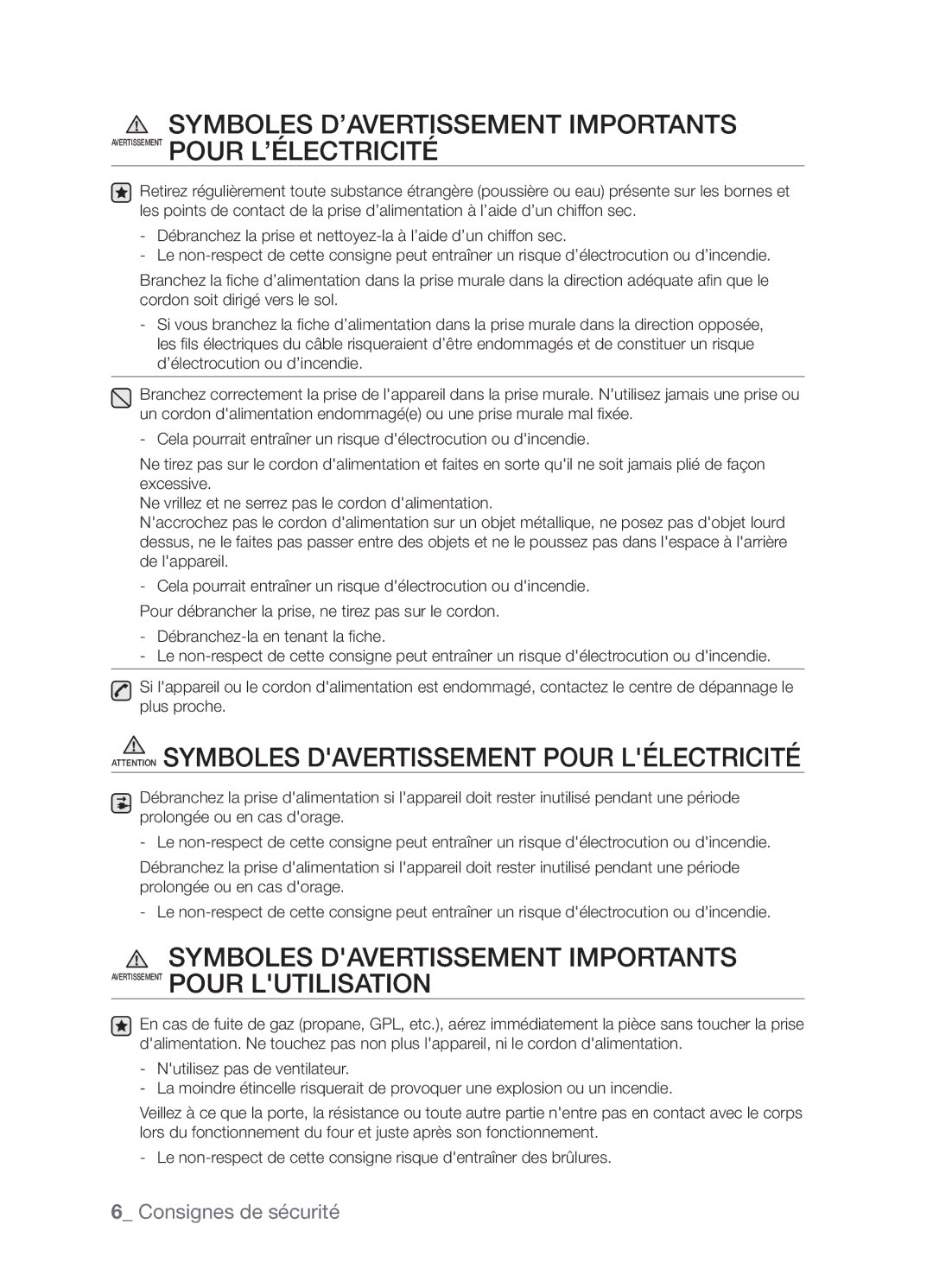 Samsung CTN363KB01/XEF manual Consignes de sécurité 