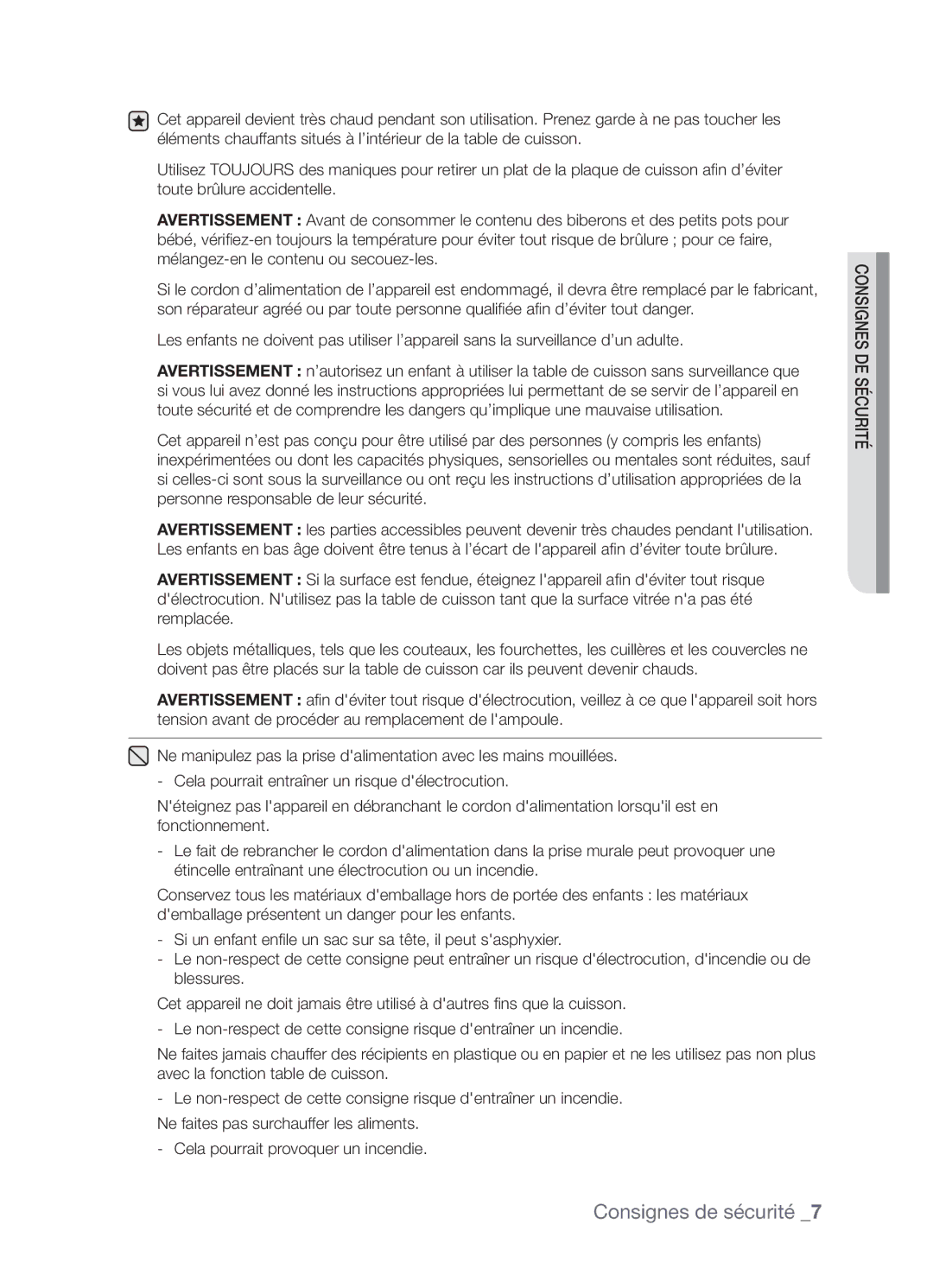 Samsung CTN363KB01/XEF manual Consignes de sécurité 