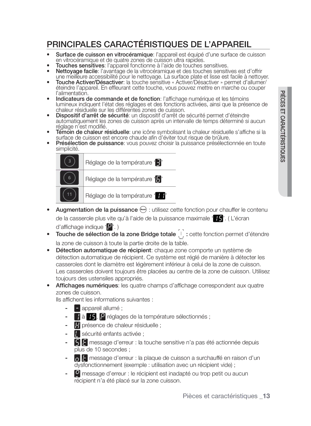 Samsung CTN364DC01/XEF manual Principales caractéristiques de l’appareil 