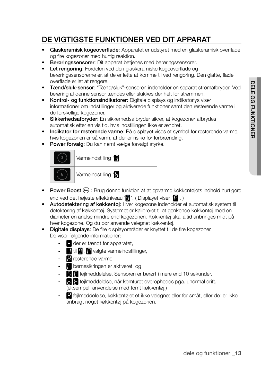 Samsung CTN364E004/XEE manual De vigtigste funktioner ved dit apparat 