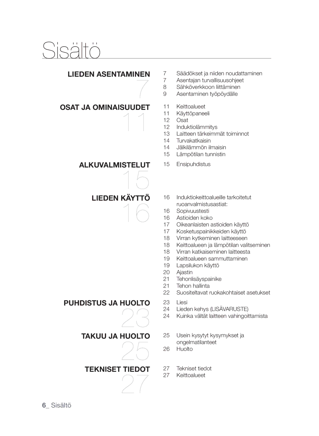 Samsung CTN364E004/XEE manual Sisältö 