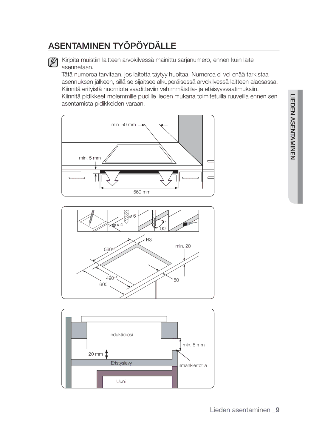 Samsung CTN364E004/XEE manual Asentaminen työpöydälle, Entasend ie L Nenami 