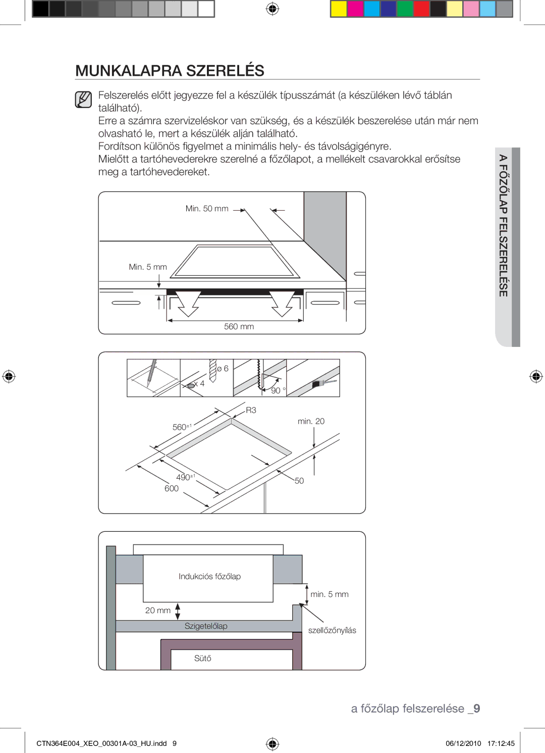 Samsung CTN364E004/XEO manual Munkalapra szerelés 