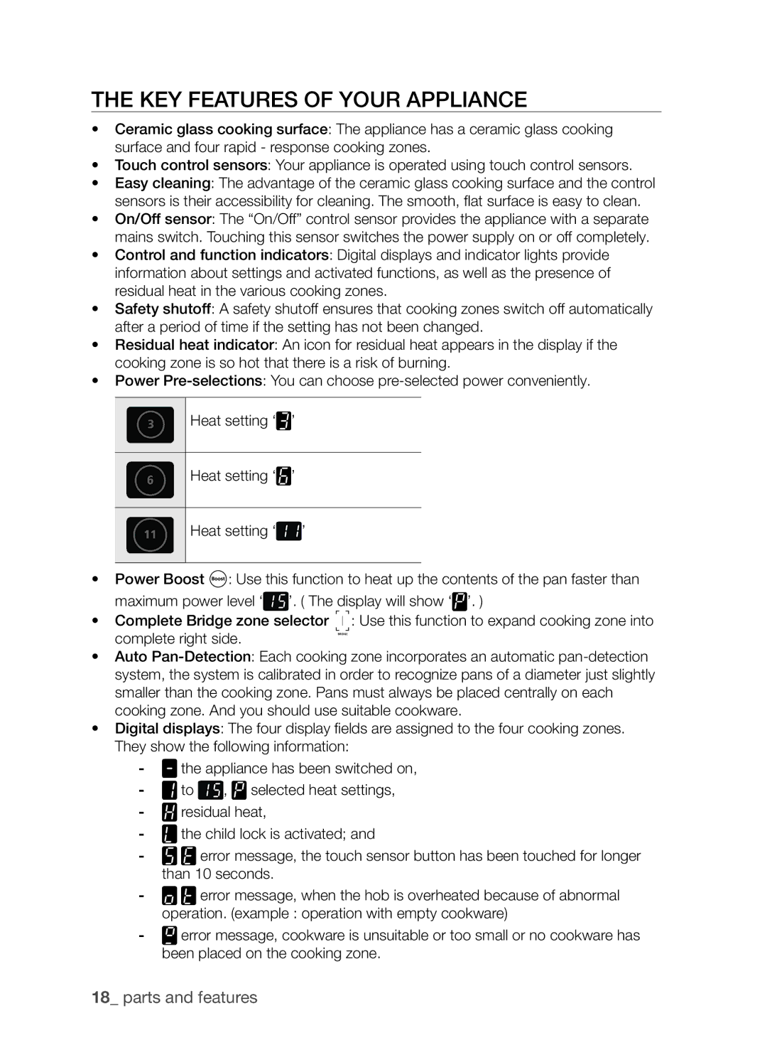 Samsung CTN364NC01/SLI manual Key features of your appliance 