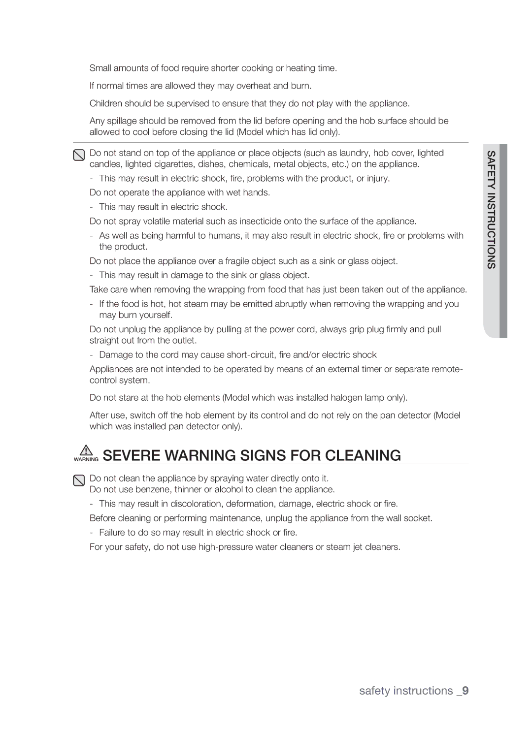 Samsung CTN364NC01/SLI manual Safety instructions 