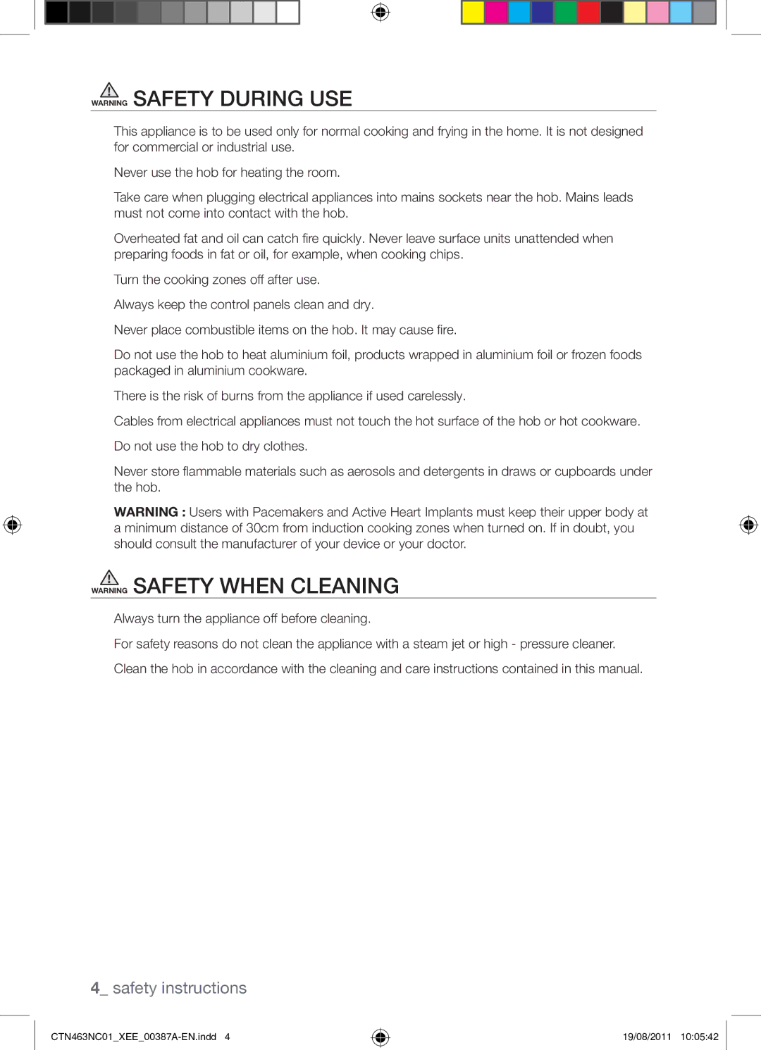 Samsung CTN463NC01/XEE manual Safety instructions 