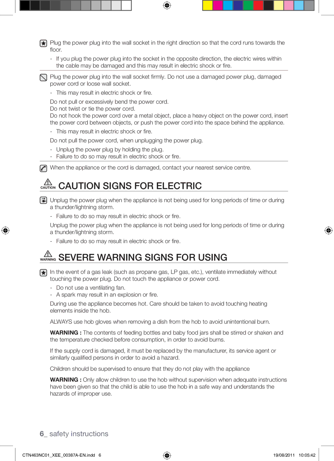 Samsung CTN463NC01/XEE manual Safety instructions 