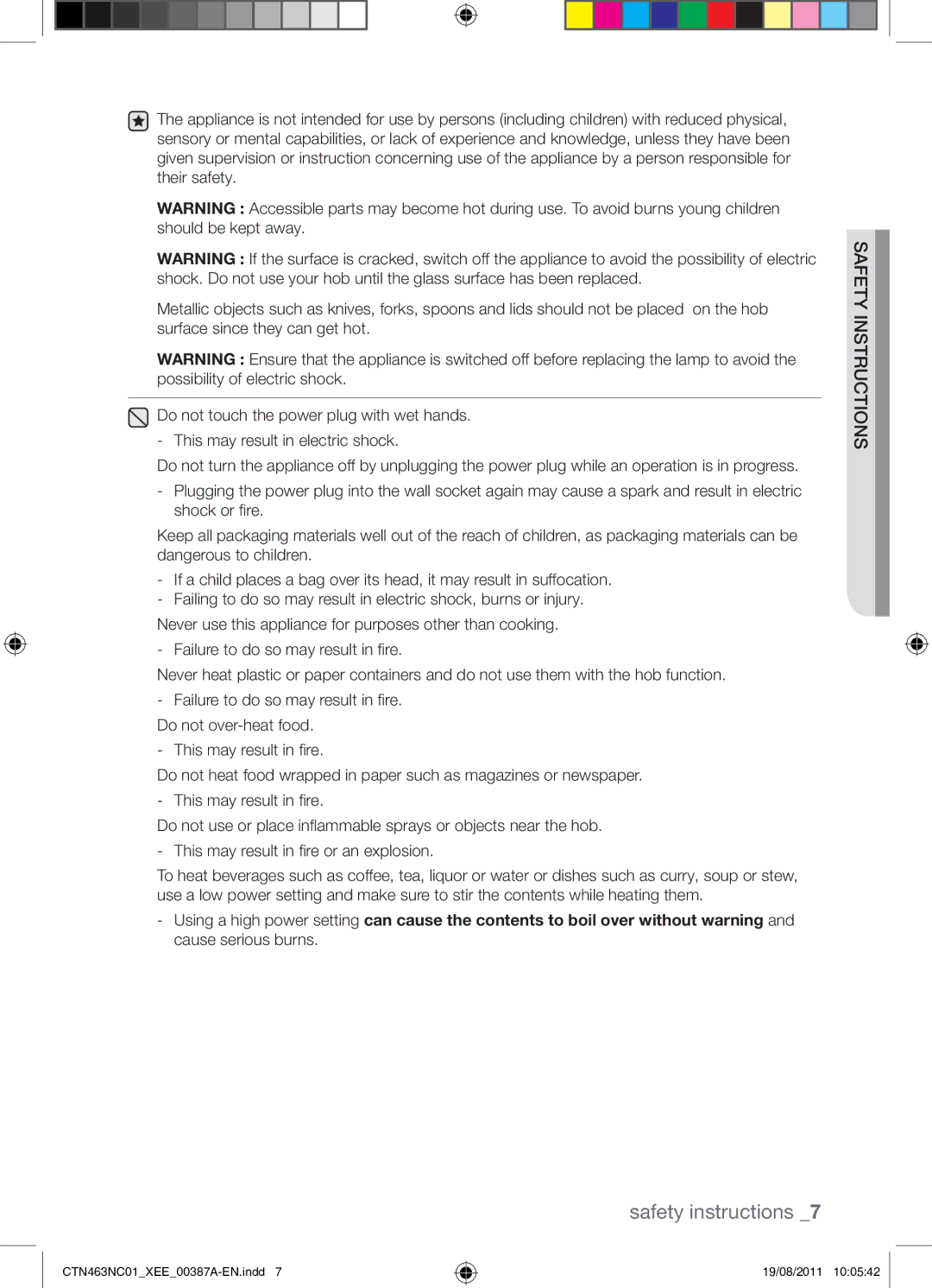 Samsung CTN463NC01/XEE manual Safety instructions 