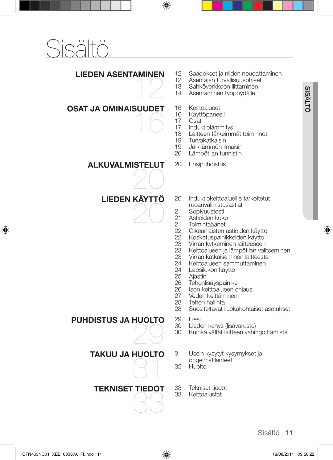 Samsung CTN463NC01/XEE manual Sisältö 