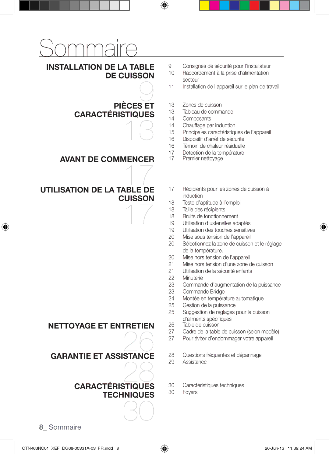 Samsung CTN463NC01/XEF manual Sommaire 