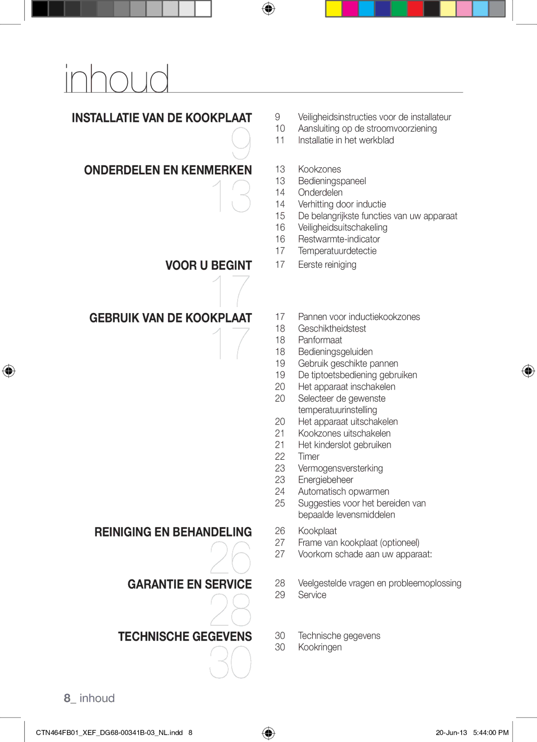 Samsung CTN464FB01/XEF manual Inhoud 