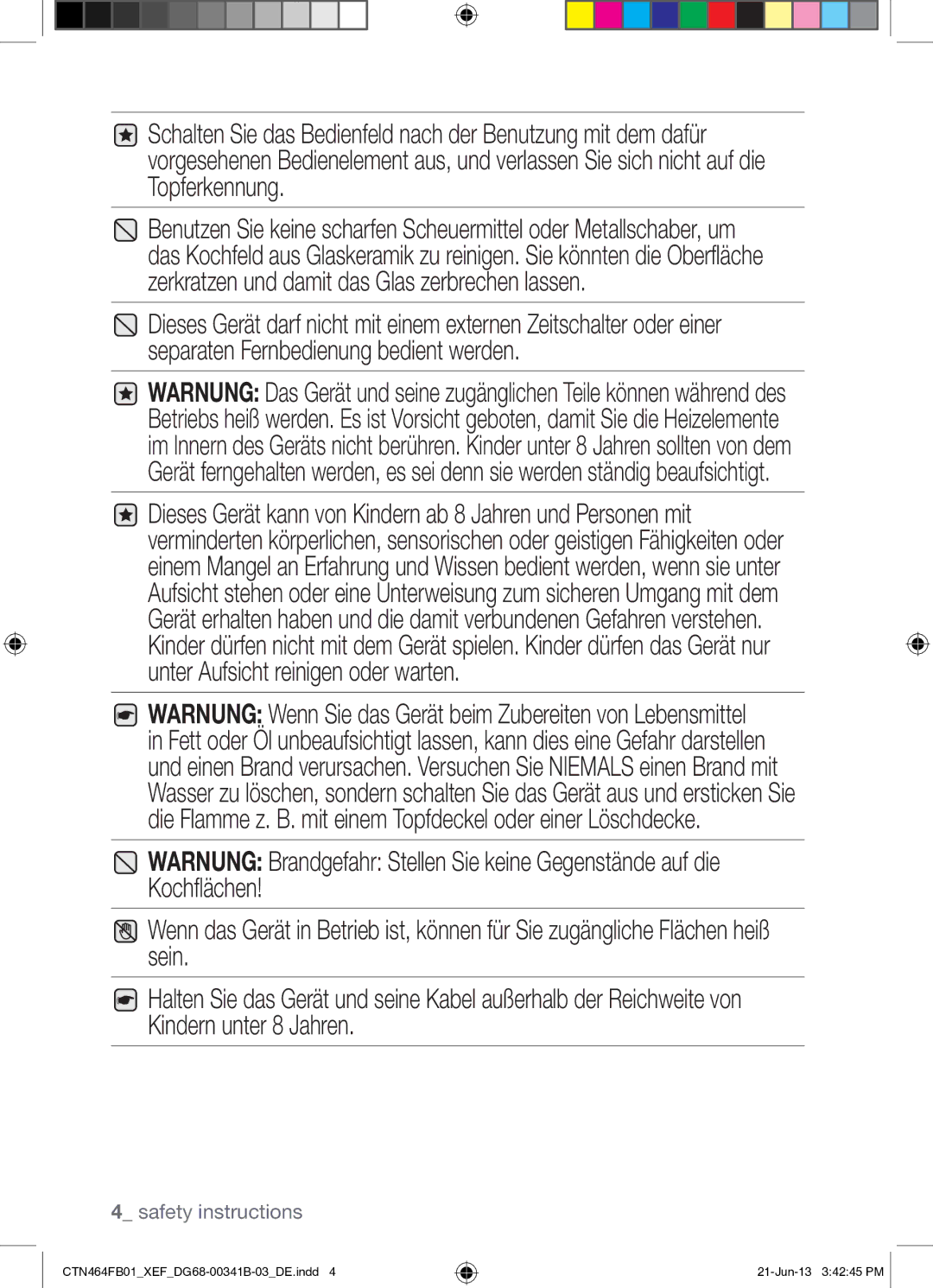 Samsung CTN464FB01/XEF manual Safety instructions 