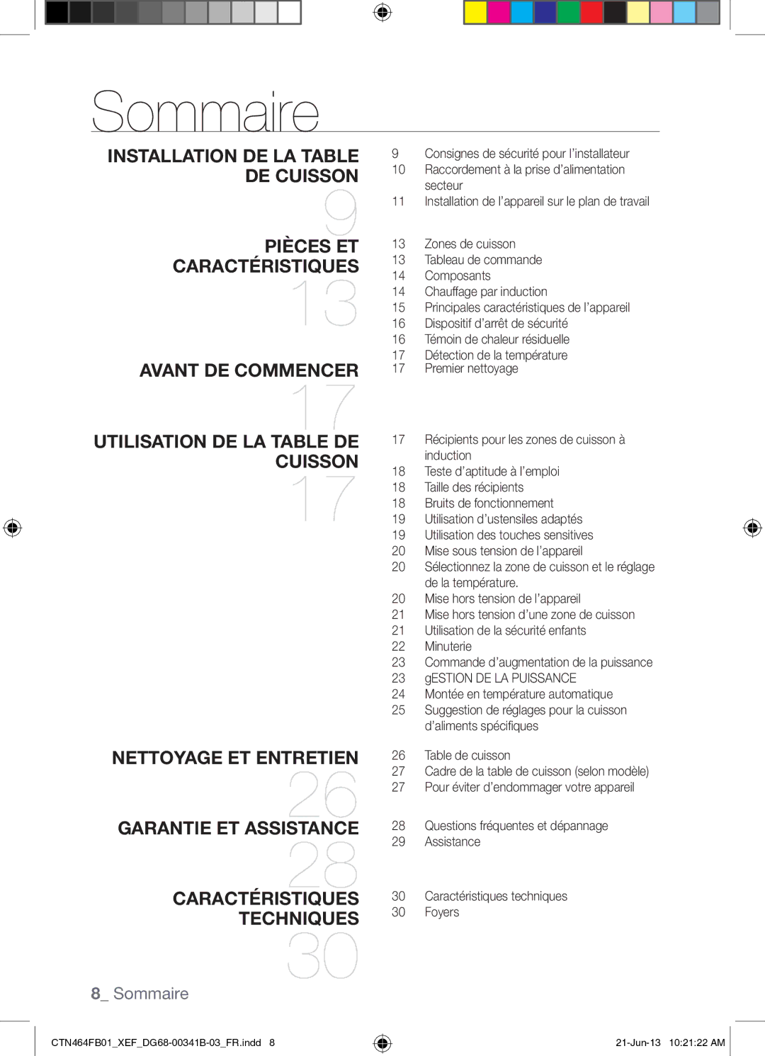 Samsung CTN464FB01/XEF manual Sommaire 