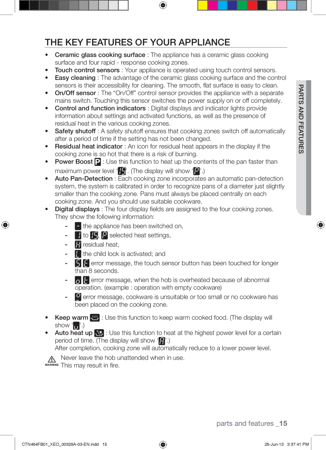 Samsung CTN464FB01/XEO manual KEY Features of Your Appliance 