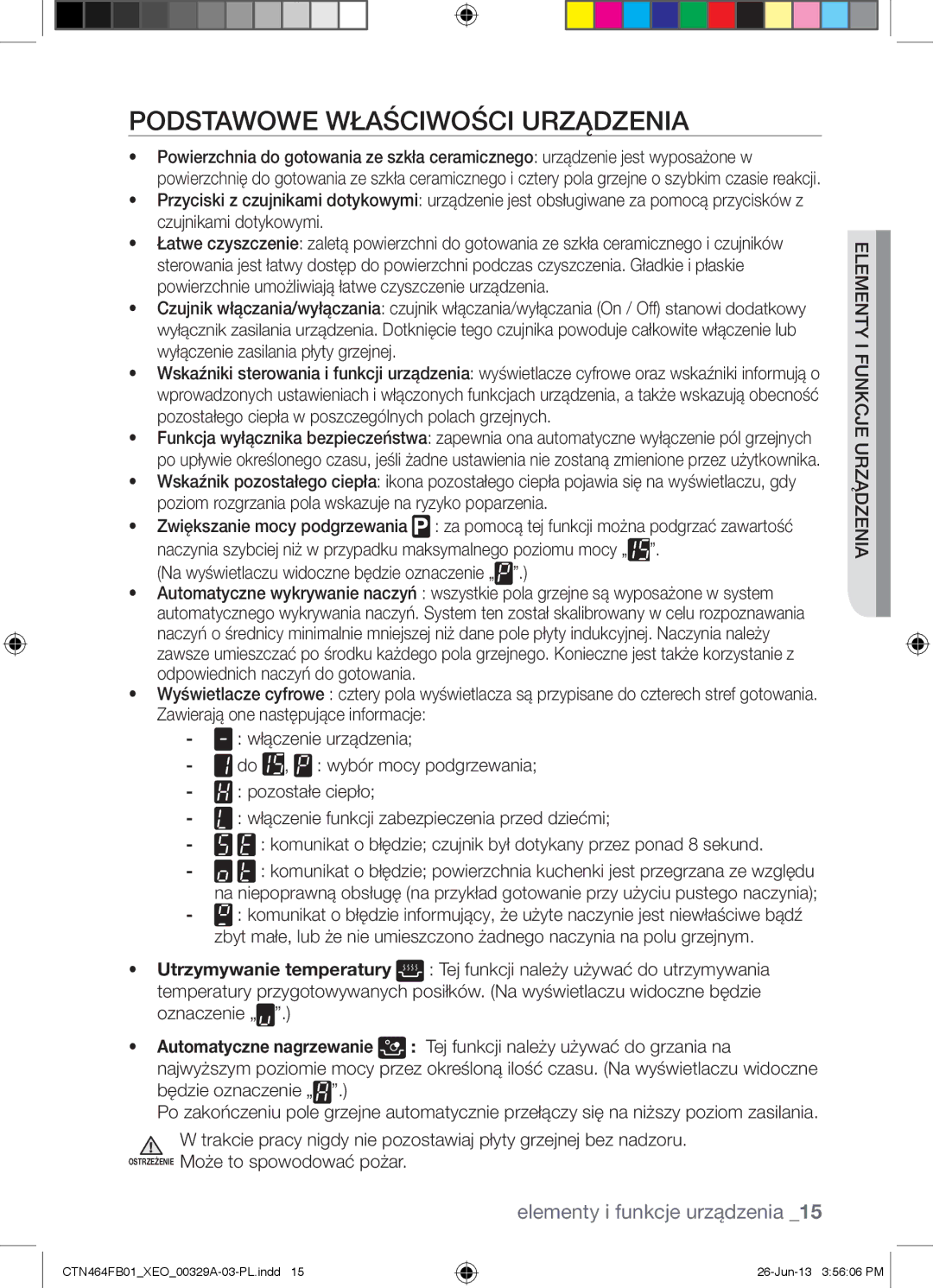 Samsung CTN464FB01/XEO manual Podstawowe Właściwości Urządzenia, Ądzenrzuej, Na wyświetlaczu widoczne będzie oznaczenie „ 