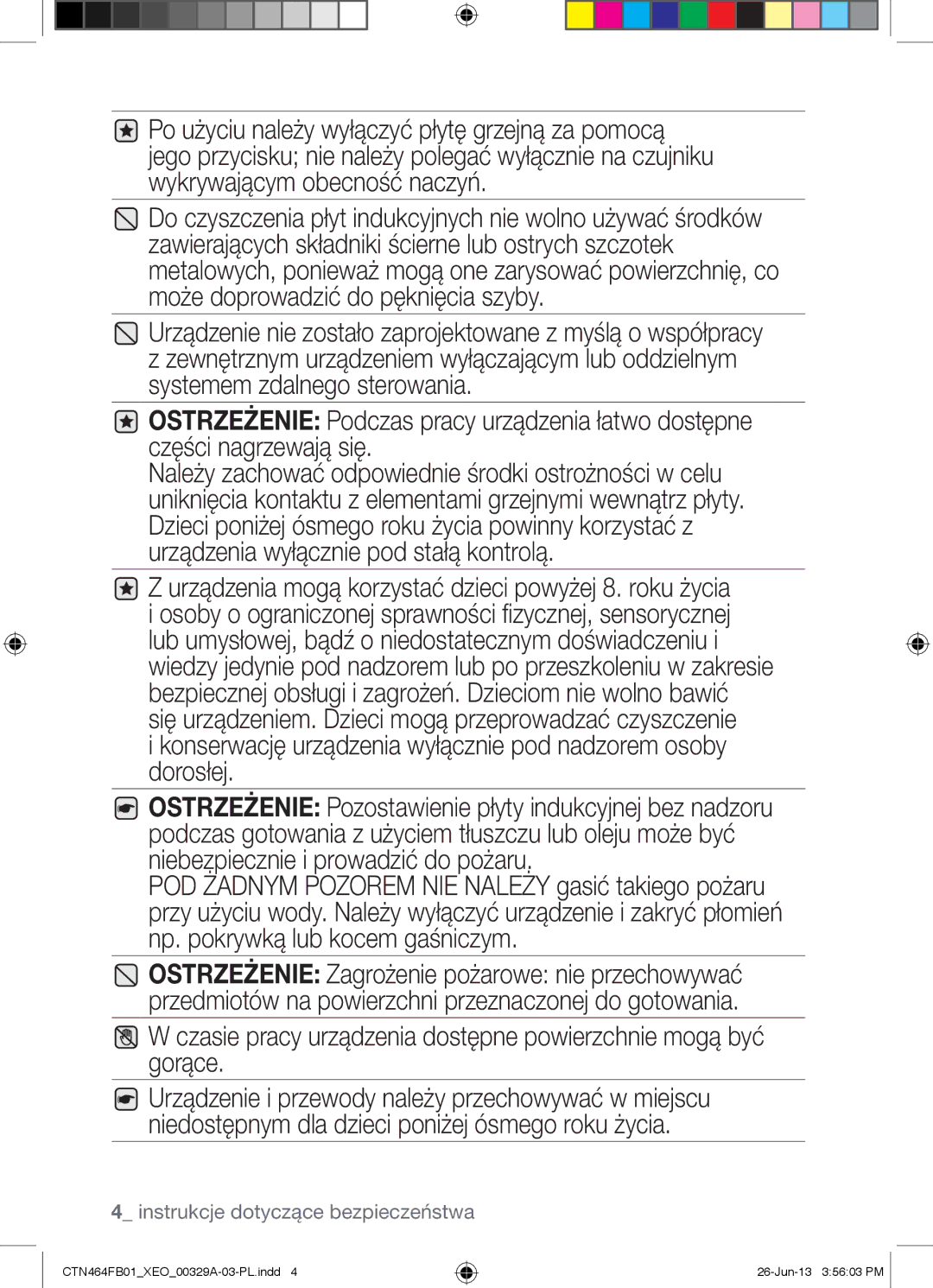 Samsung CTN464FB01/XEO manual Konserwację urządzenia wyłącznie pod nadzorem osoby dorosłej 