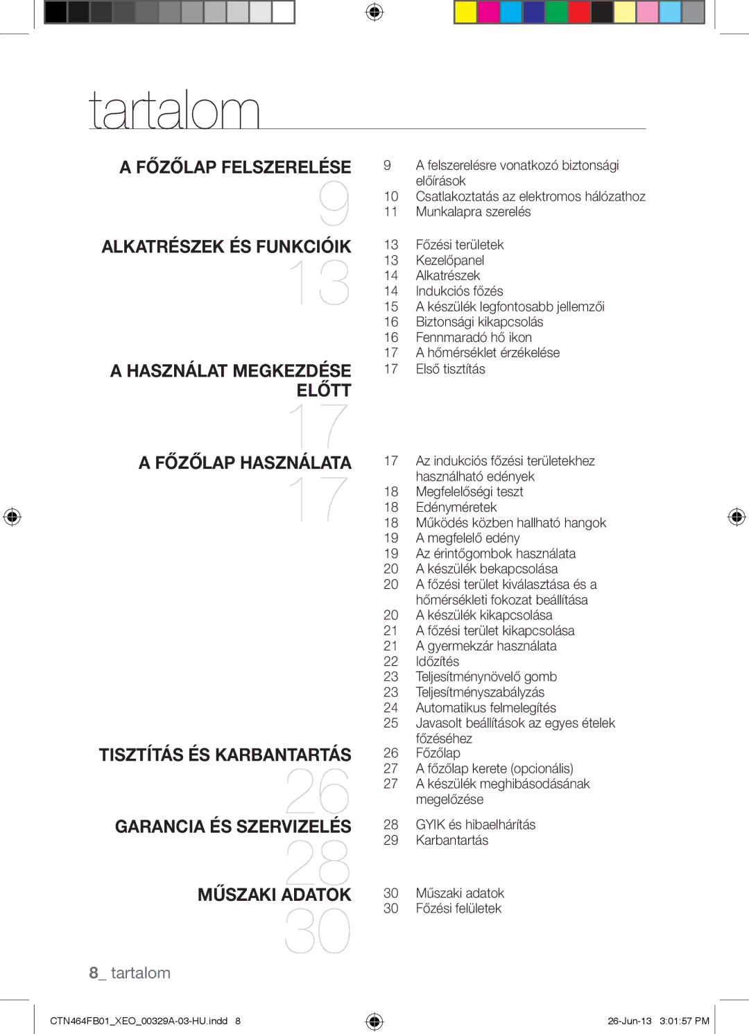 Samsung CTN464FB01/XEO manual Tartalom 