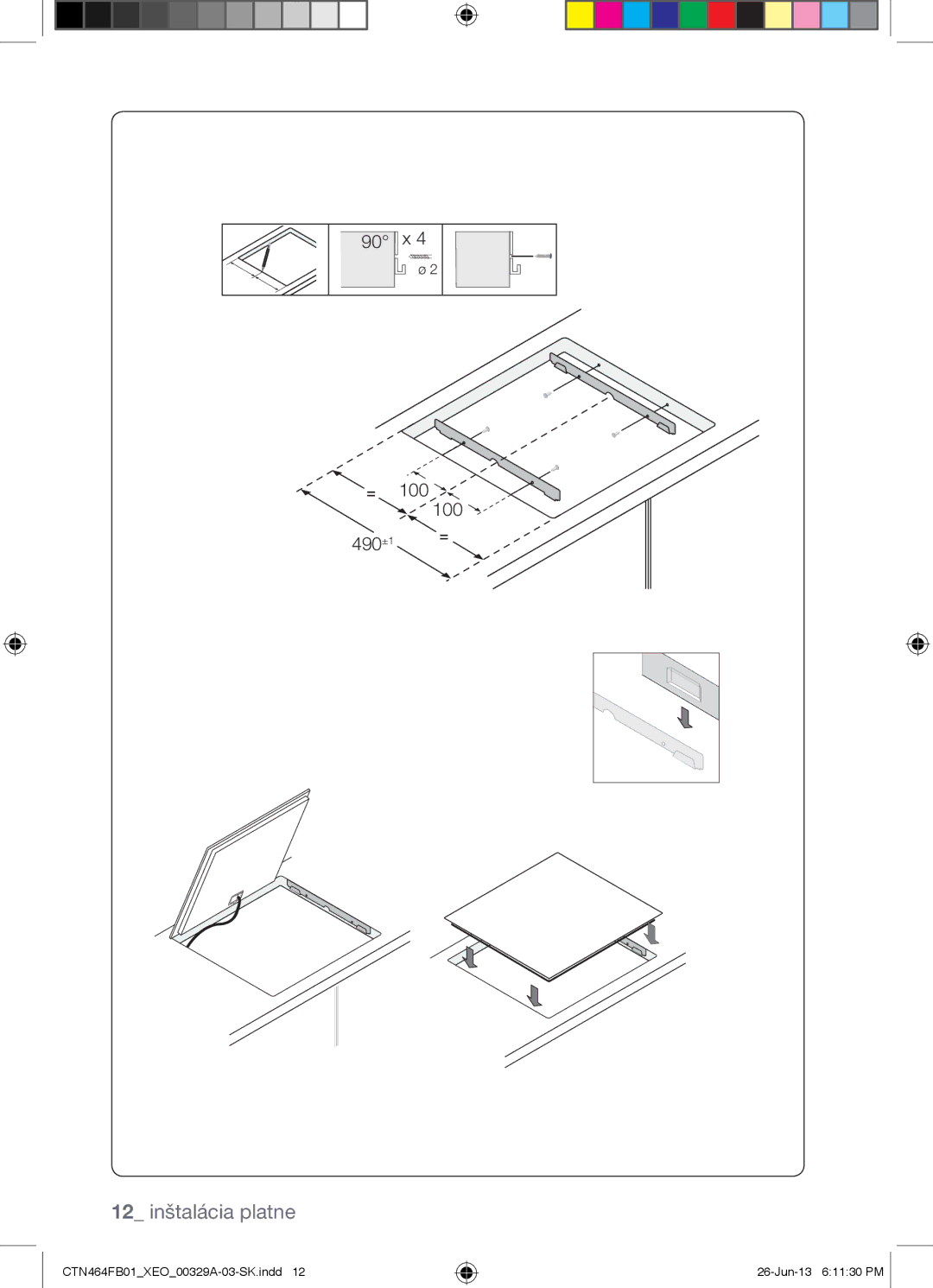 Samsung CTN464FB01/XEO manual 12 inštalácia platne 