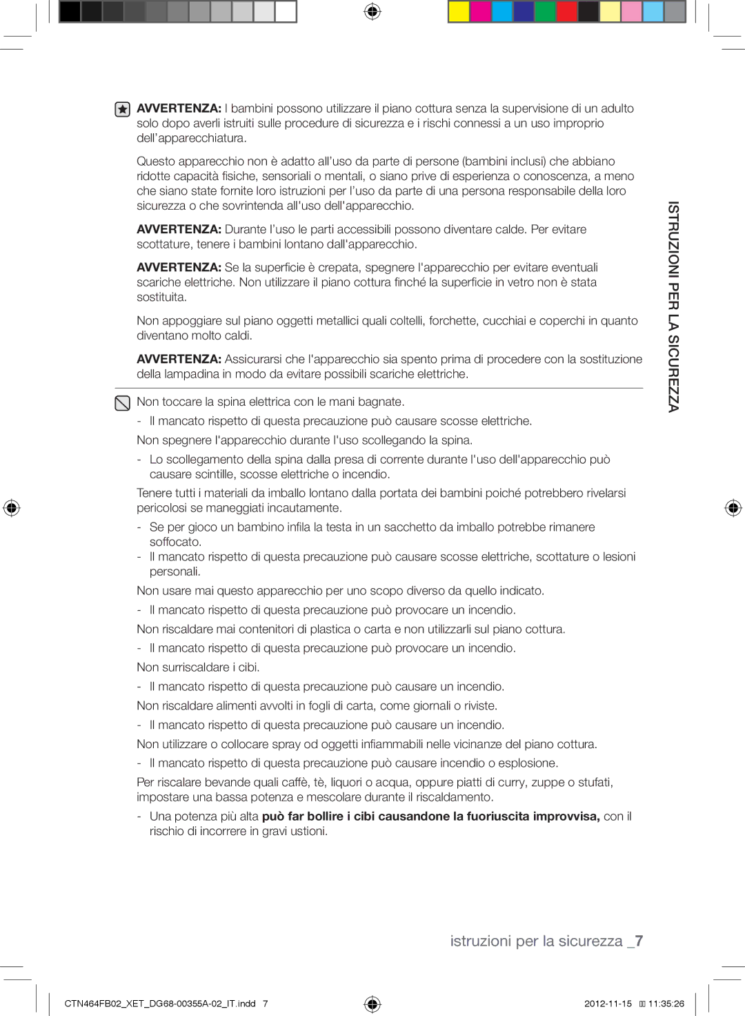 Samsung CTN464FB02/XET, CTN464KB02/XET manual Istruzioni per la sicurezza 