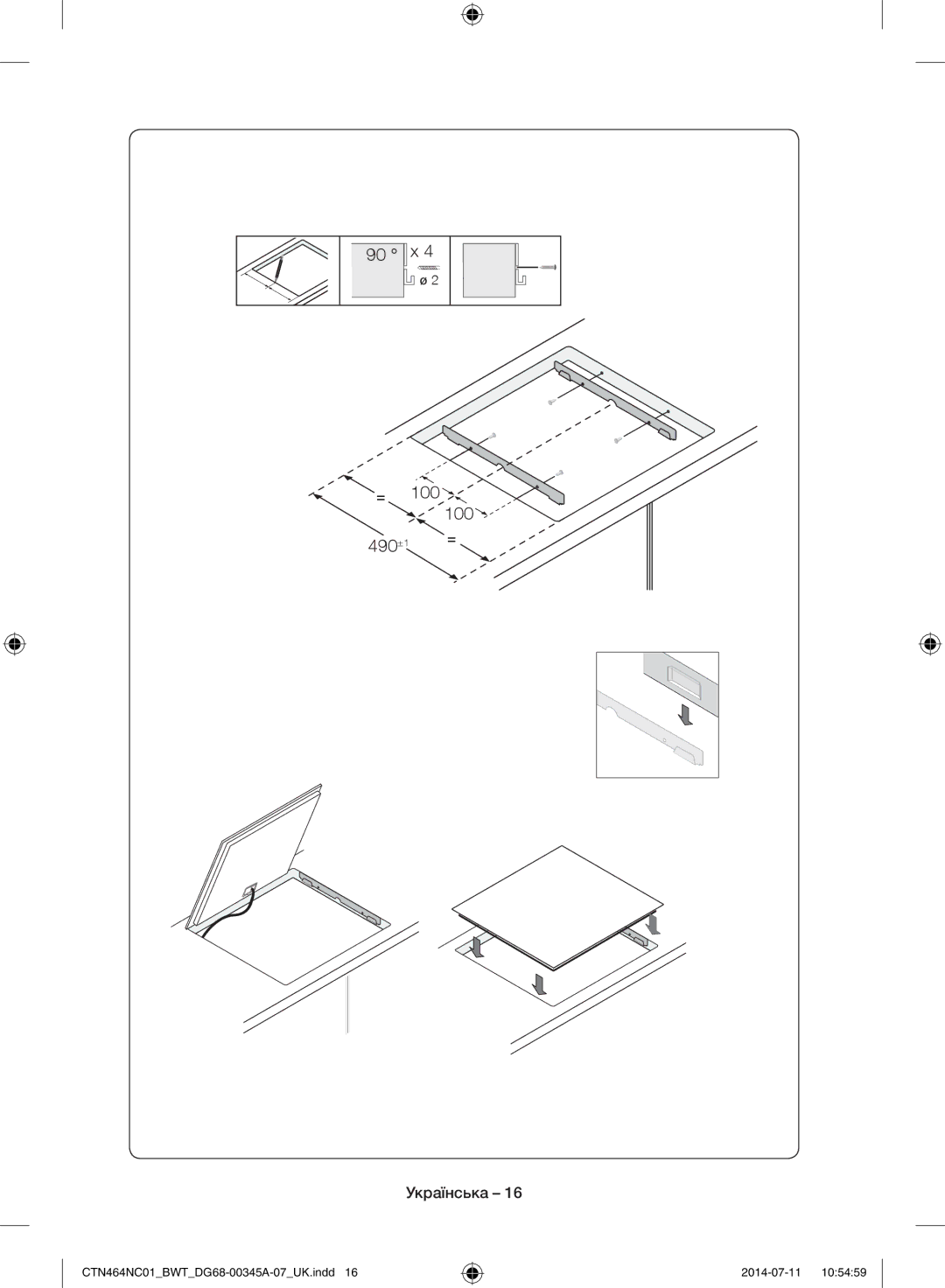 Samsung CTN464KC01/BWT, CTN464NC01/BWT manual 100 490±1 = 