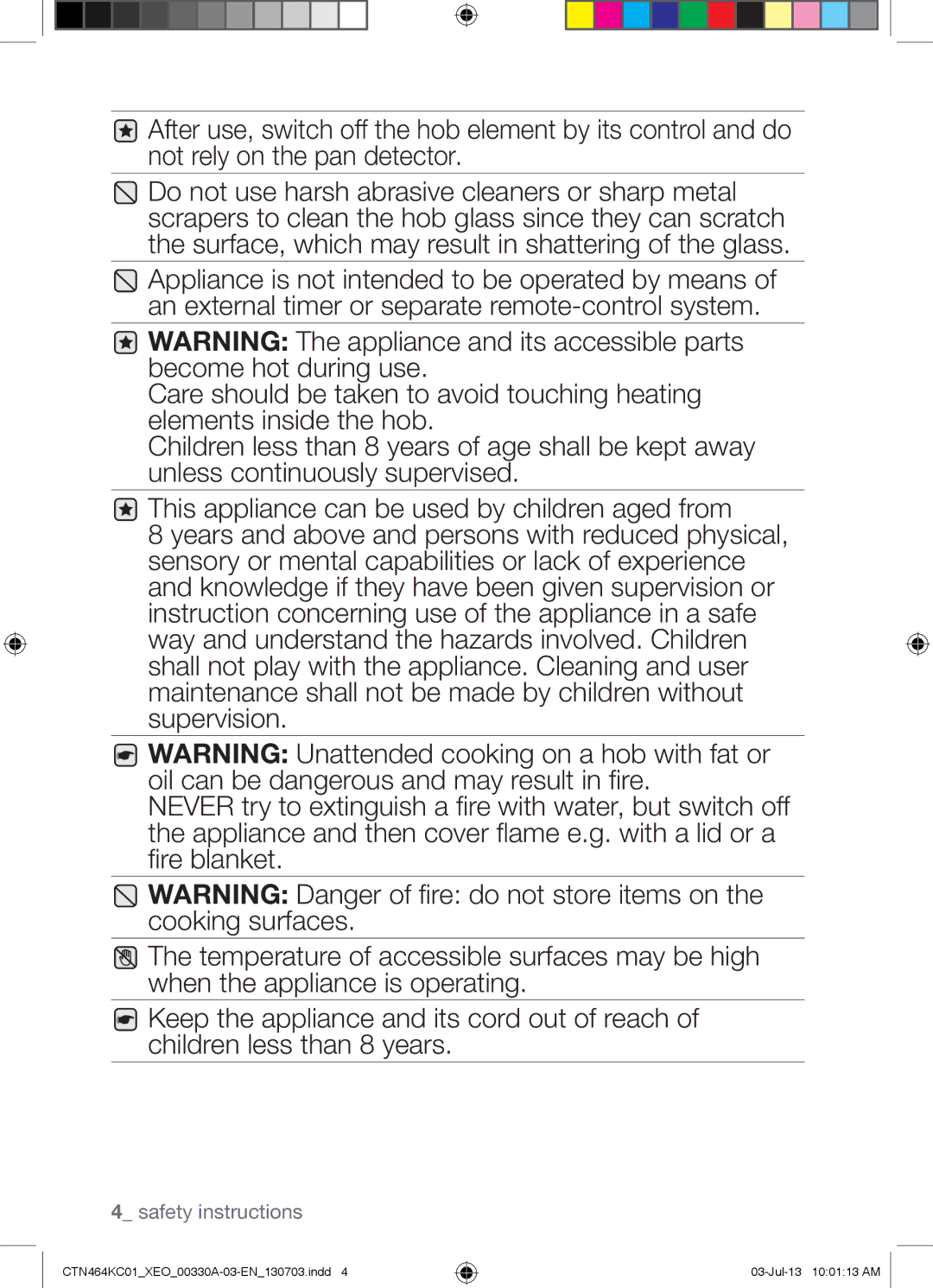 Samsung CTN464KC01/XEO, CTN464NC01/XEO, CTN464KC01/BOL manual Safety instructions 