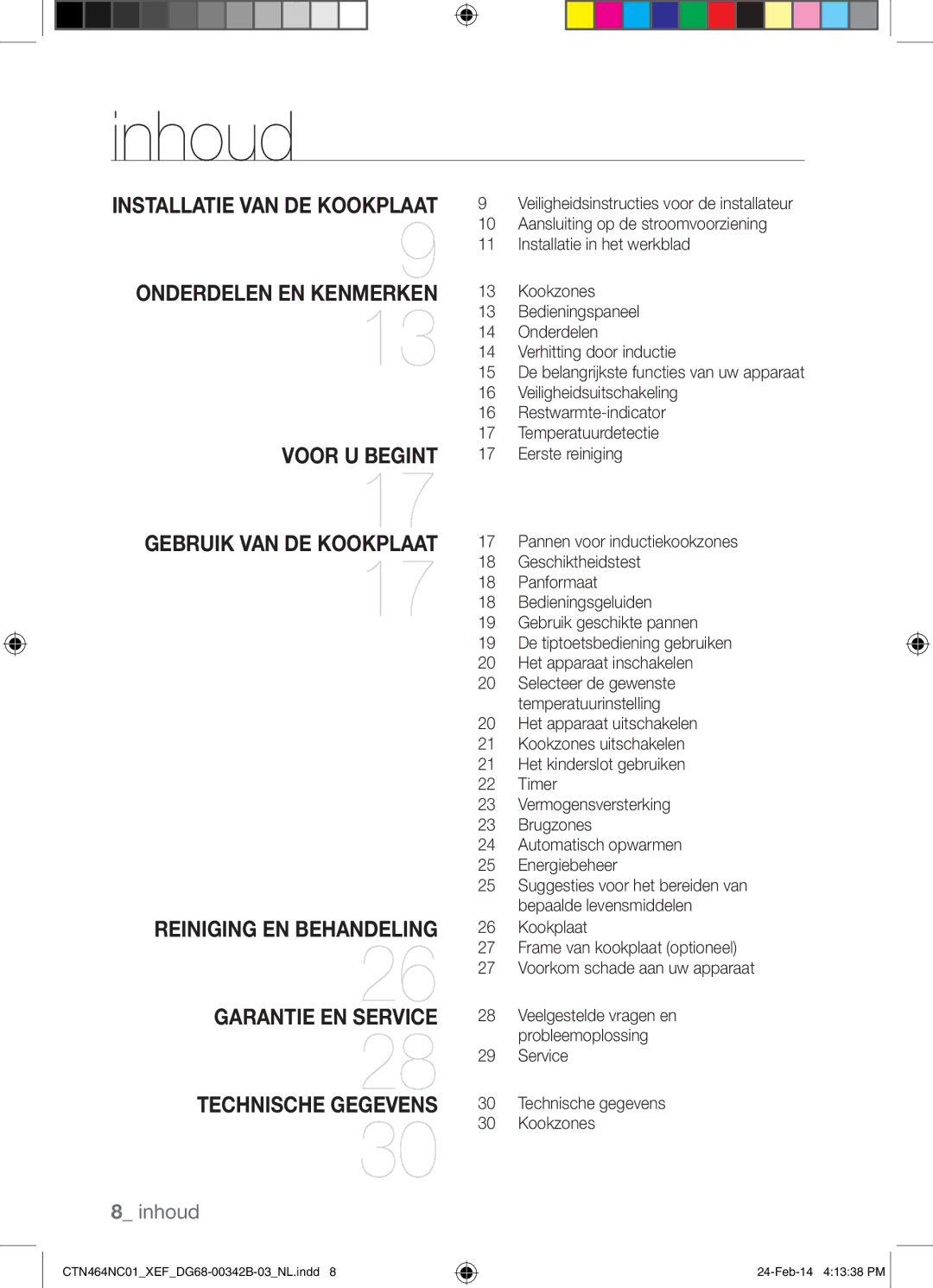 Samsung CTN464NC01/XEF manual Inhoud 