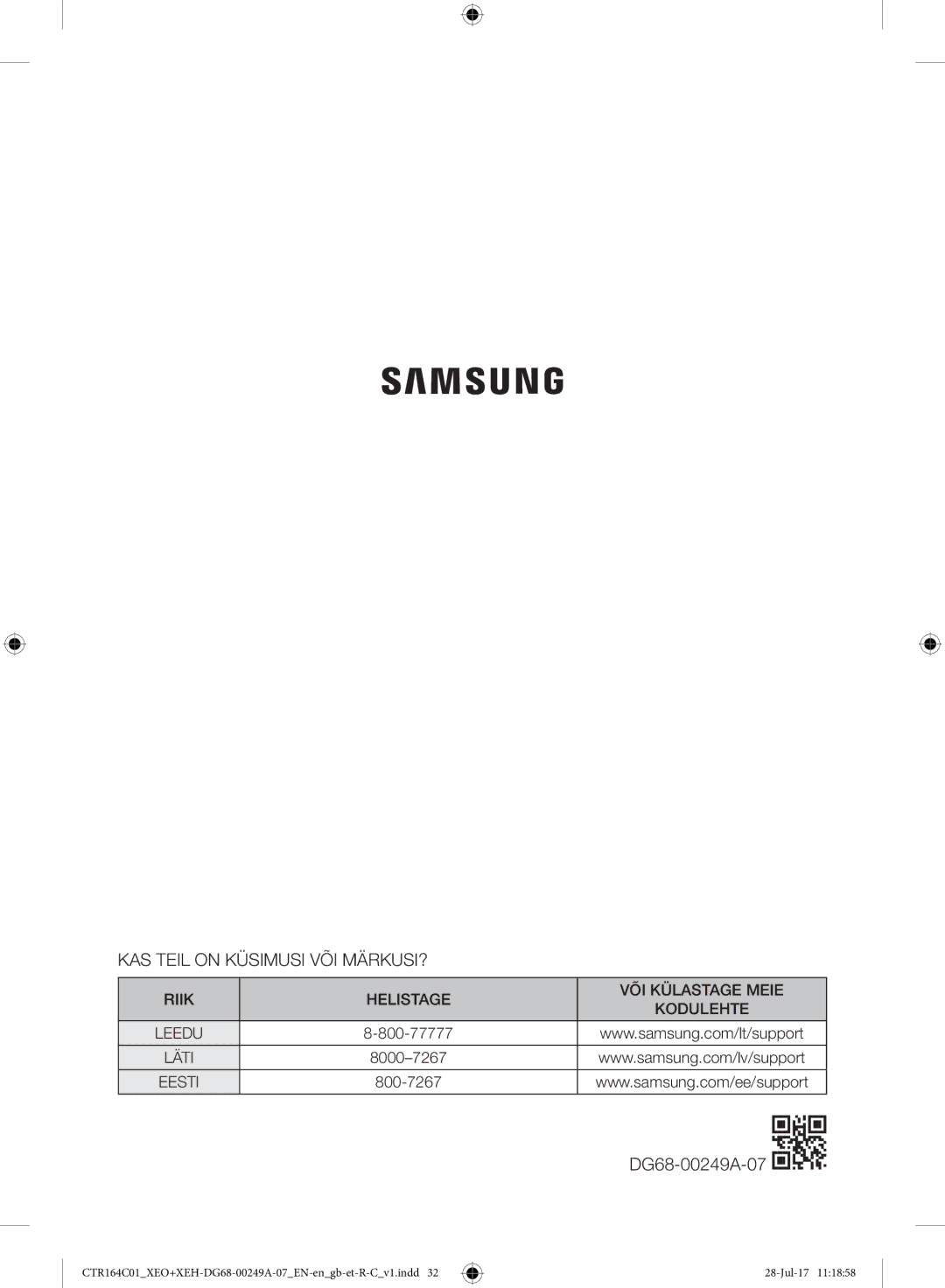 Samsung CTR164NC01/XEO manual KAS Teil on Küsimusi VÕI MÄRKUSI? 