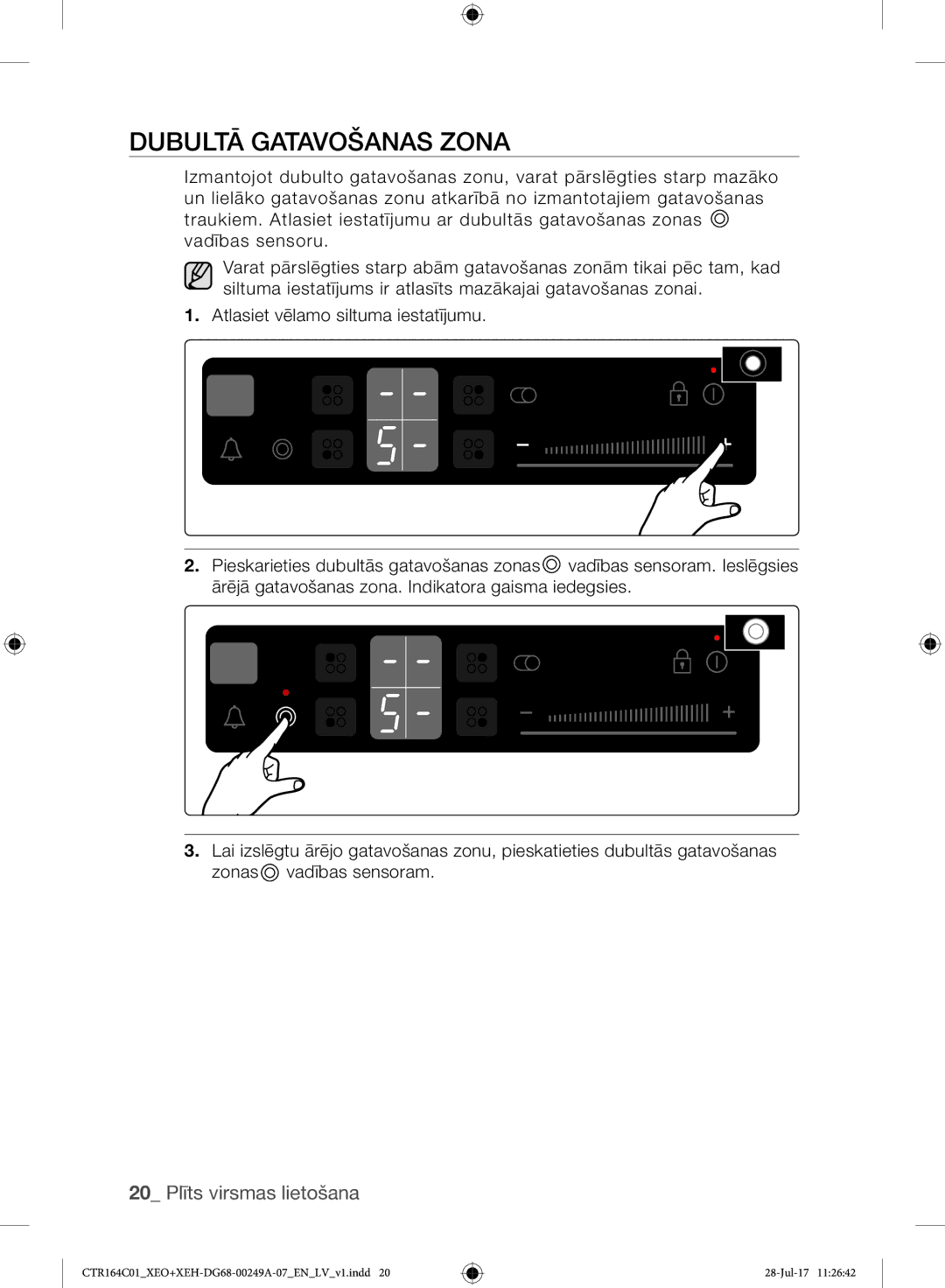 Samsung CTR164NC01/XEO manual Dubultā Gatavošanas Zona 