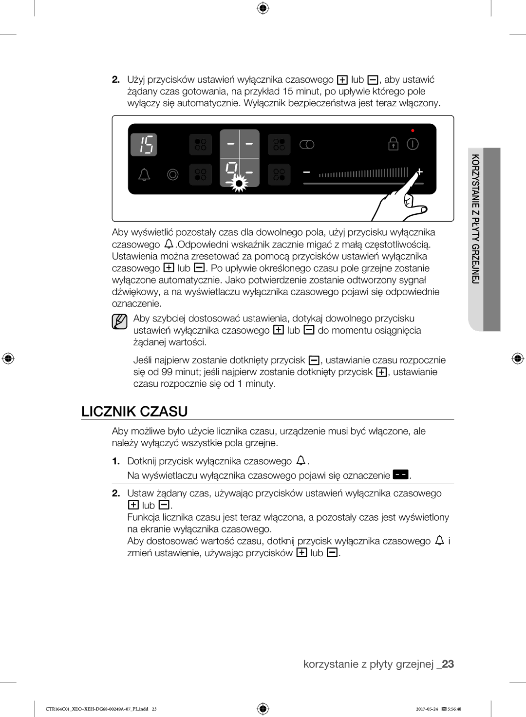 Samsung CTR164NC01/XEO manual Licznik Czasu 