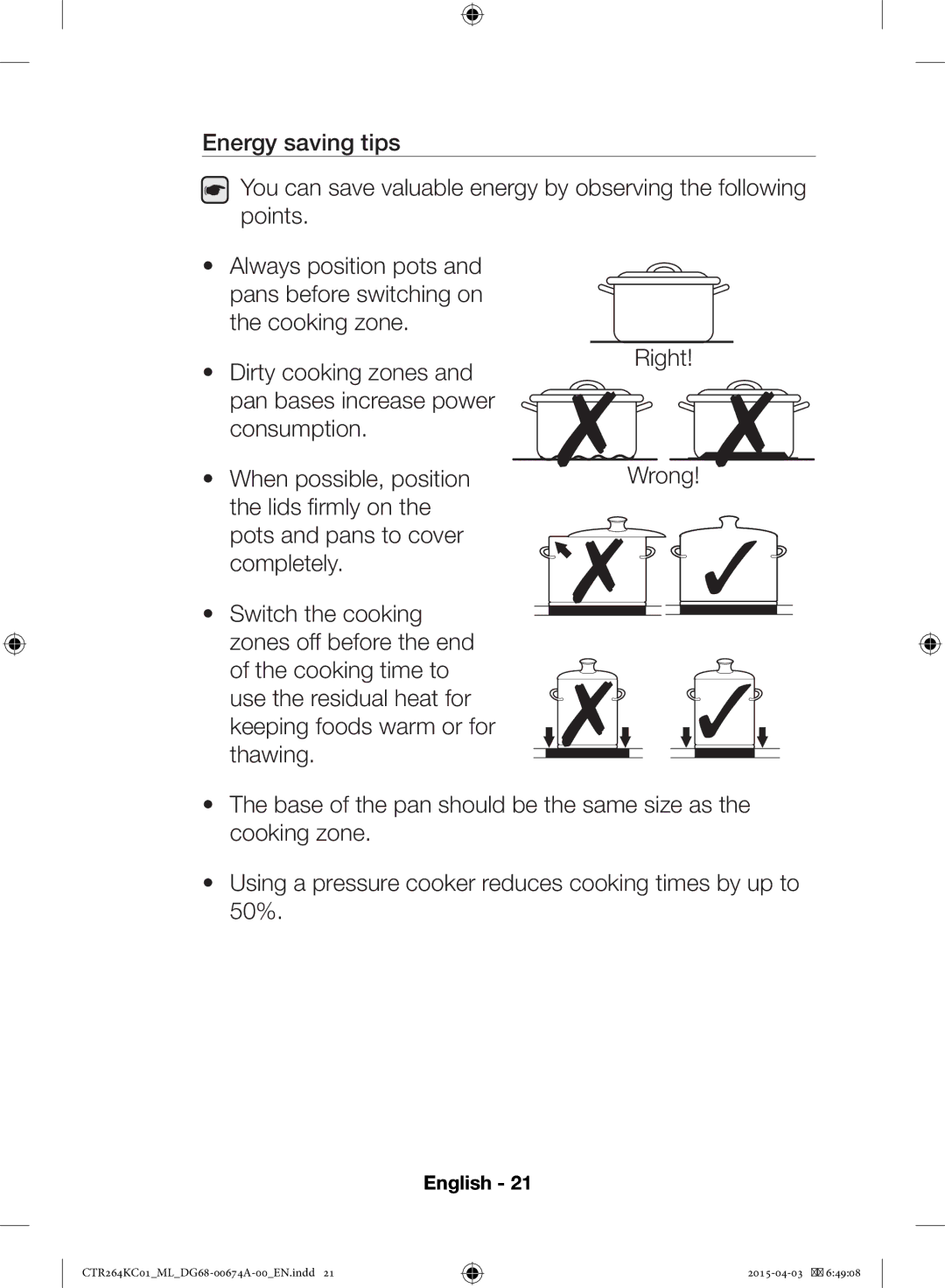 Samsung CTR264KC01/ML manual Pan bases increase power Consumption When possible, position 