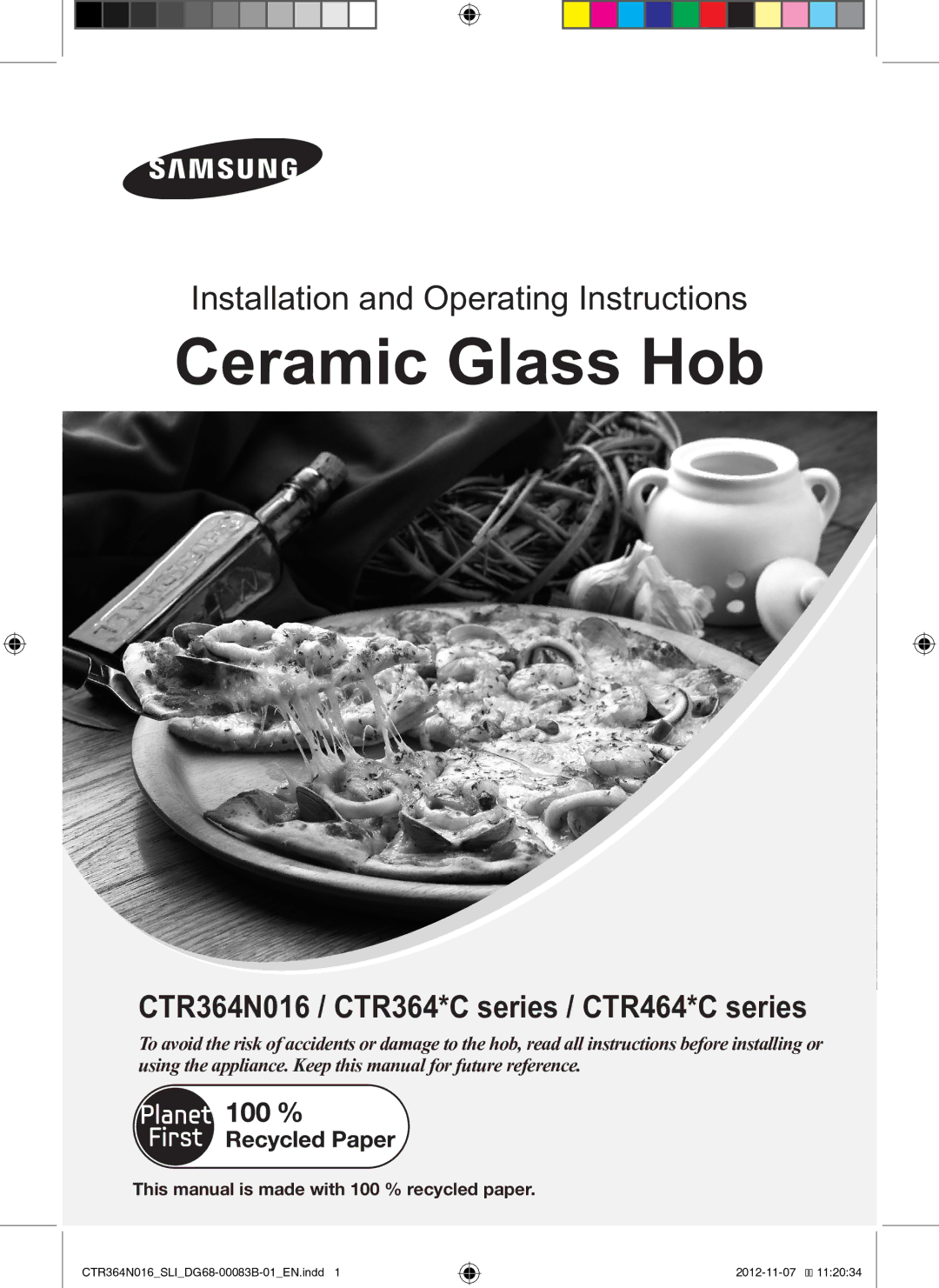 Samsung CTR364N016/SLI manual Ceramic Glass Hob 