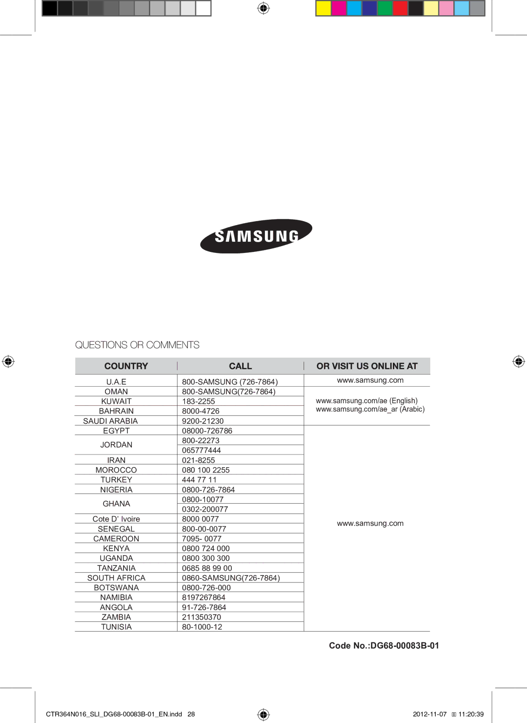 Samsung CTR364N016/SLI manual Oman 