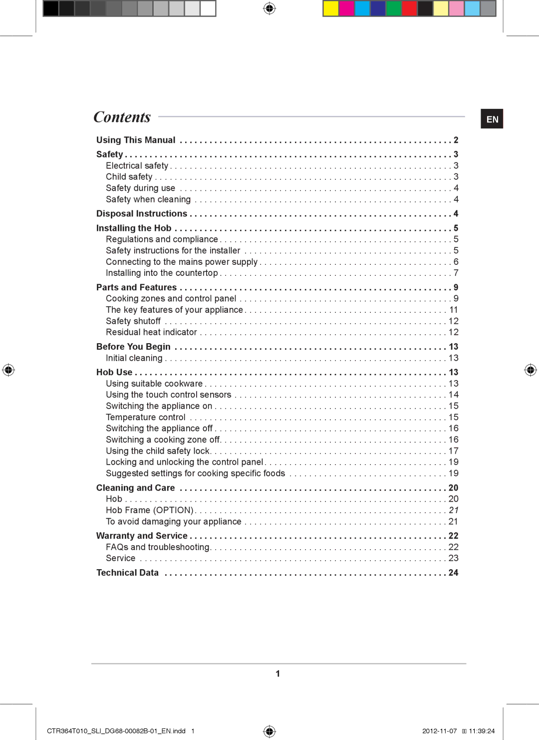 Samsung CTR364T010/SLI manual Contents 