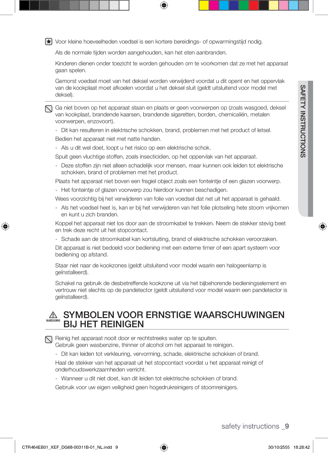 Samsung CTR464EB01/XEF manual Safety instructions 