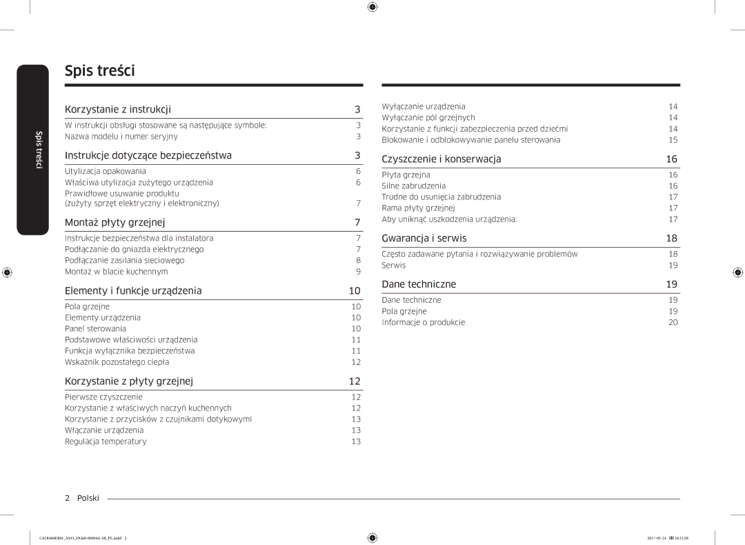 Samsung CTR464EB01/XEO, CTR464EB01/ML manual Spis treści 