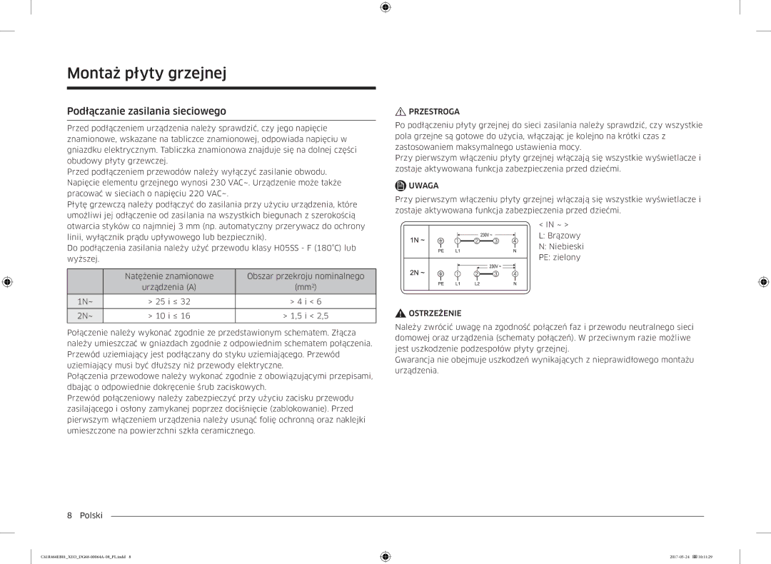 Samsung CTR464EB01/XEO, CTR464EB01/ML manual Podłączanie zasilania sieciowego 