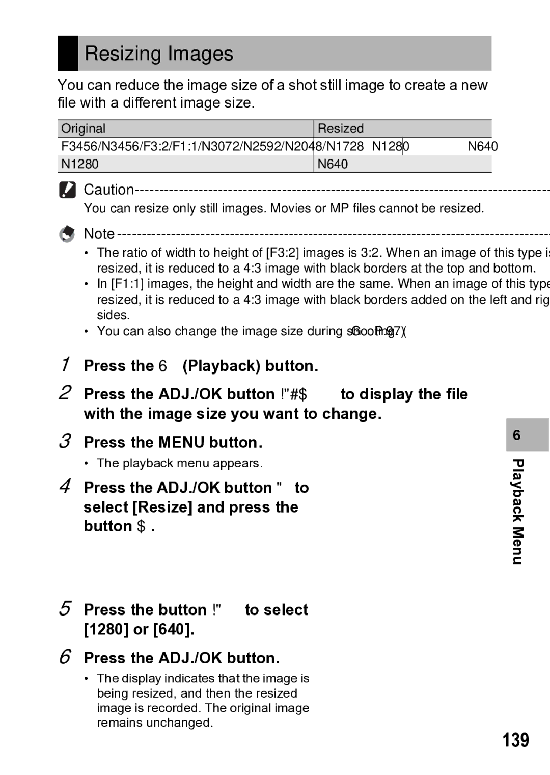 Samsung CX1 manual Resizing Images, 139 