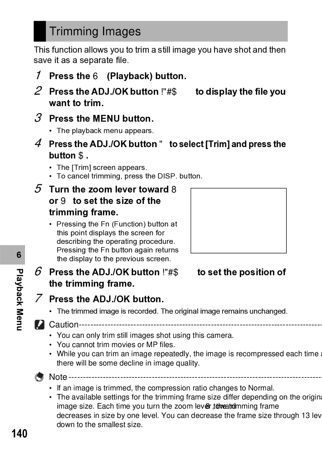 Samsung CX1 manual Trimming Images, 140 