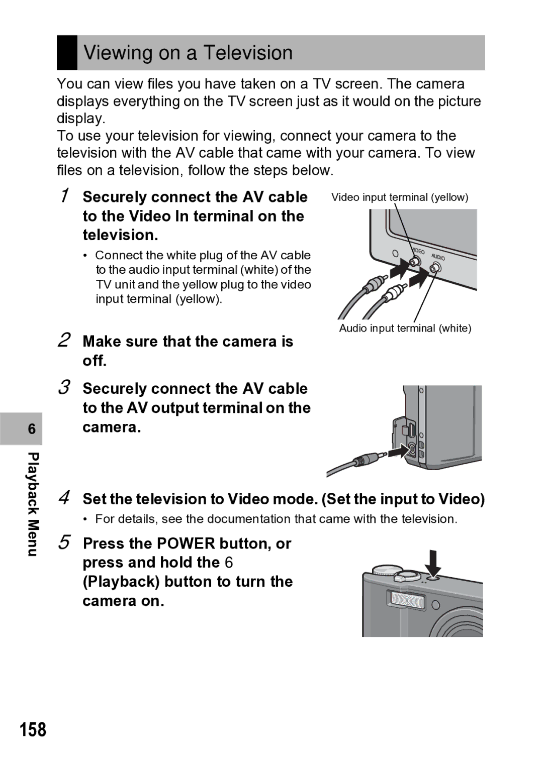 Samsung CX1 manual Viewing on a Television, 158 