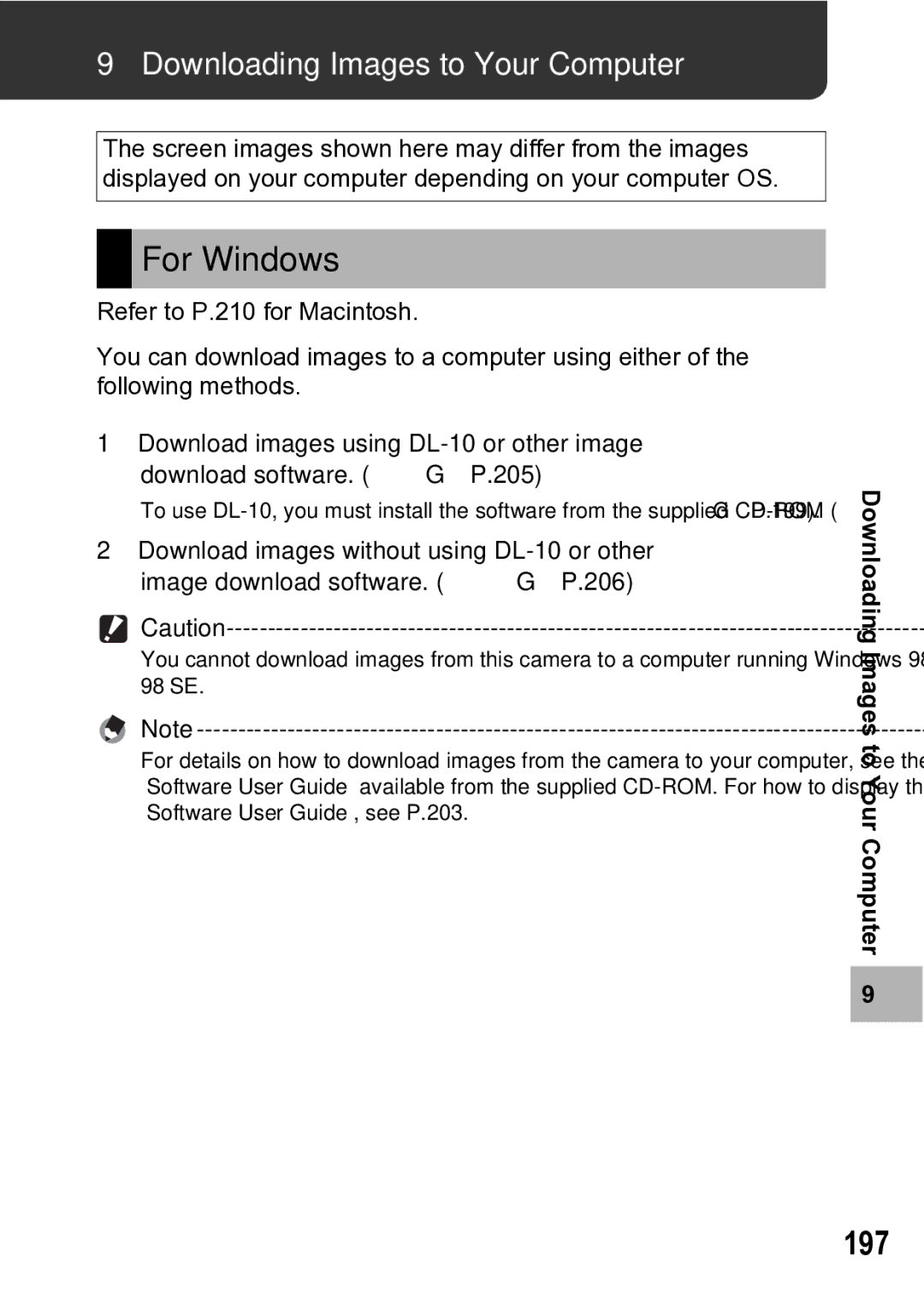 Samsung CX1 manual For Windows, 197, Downloading Images to Your Computer 