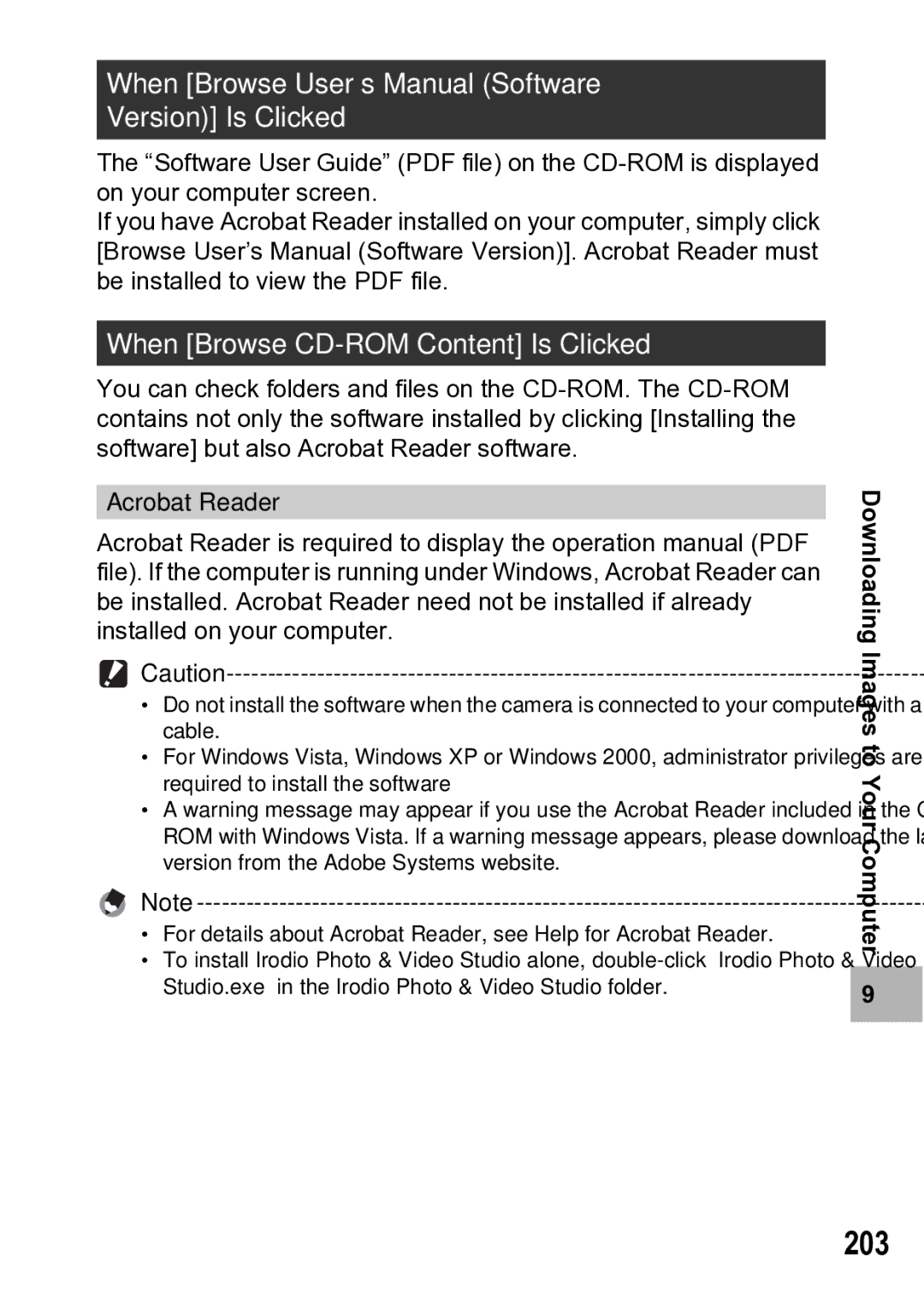 Samsung CX1 manual 203, Acrobat Reader 