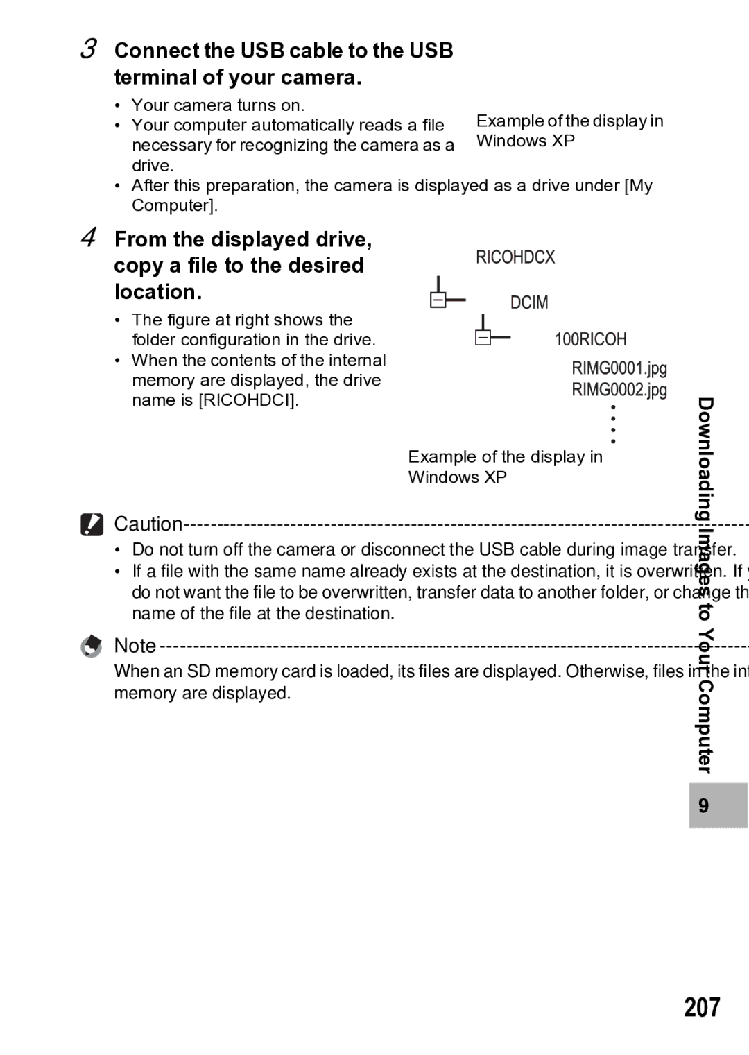 Samsung CX1 manual 207, From the displayed drive Copy a file to the desired location 