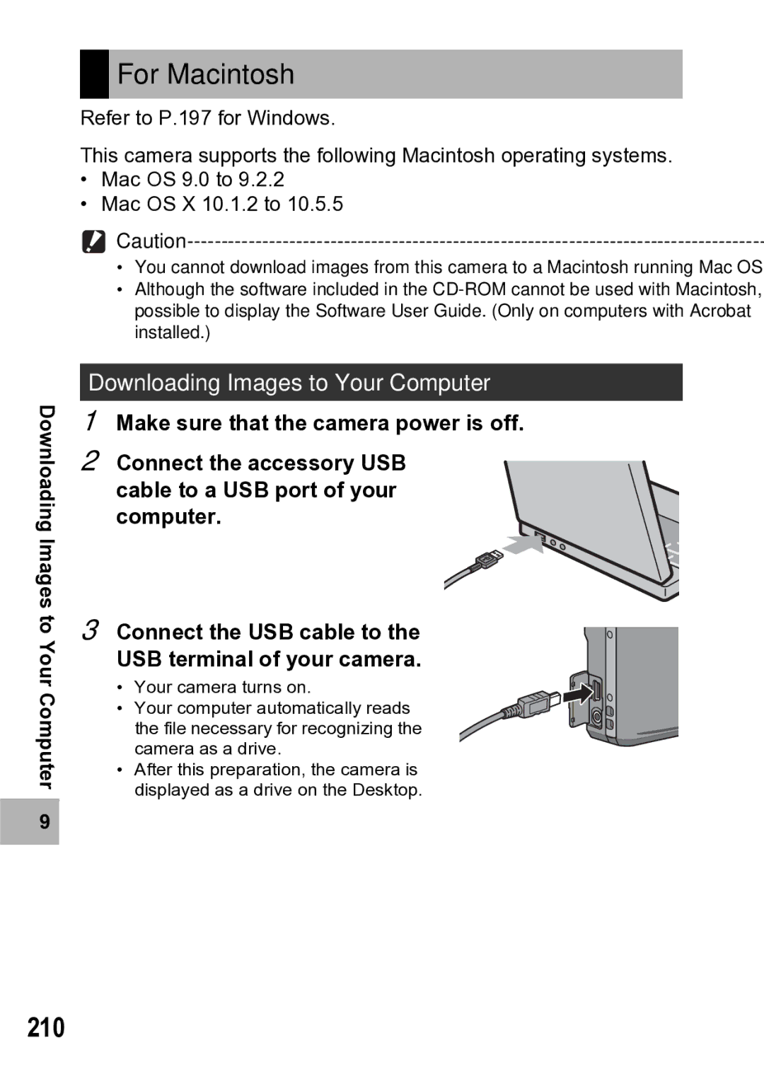 Samsung CX1 manual For Macintosh, 210, Downloading Images to Your Computer 