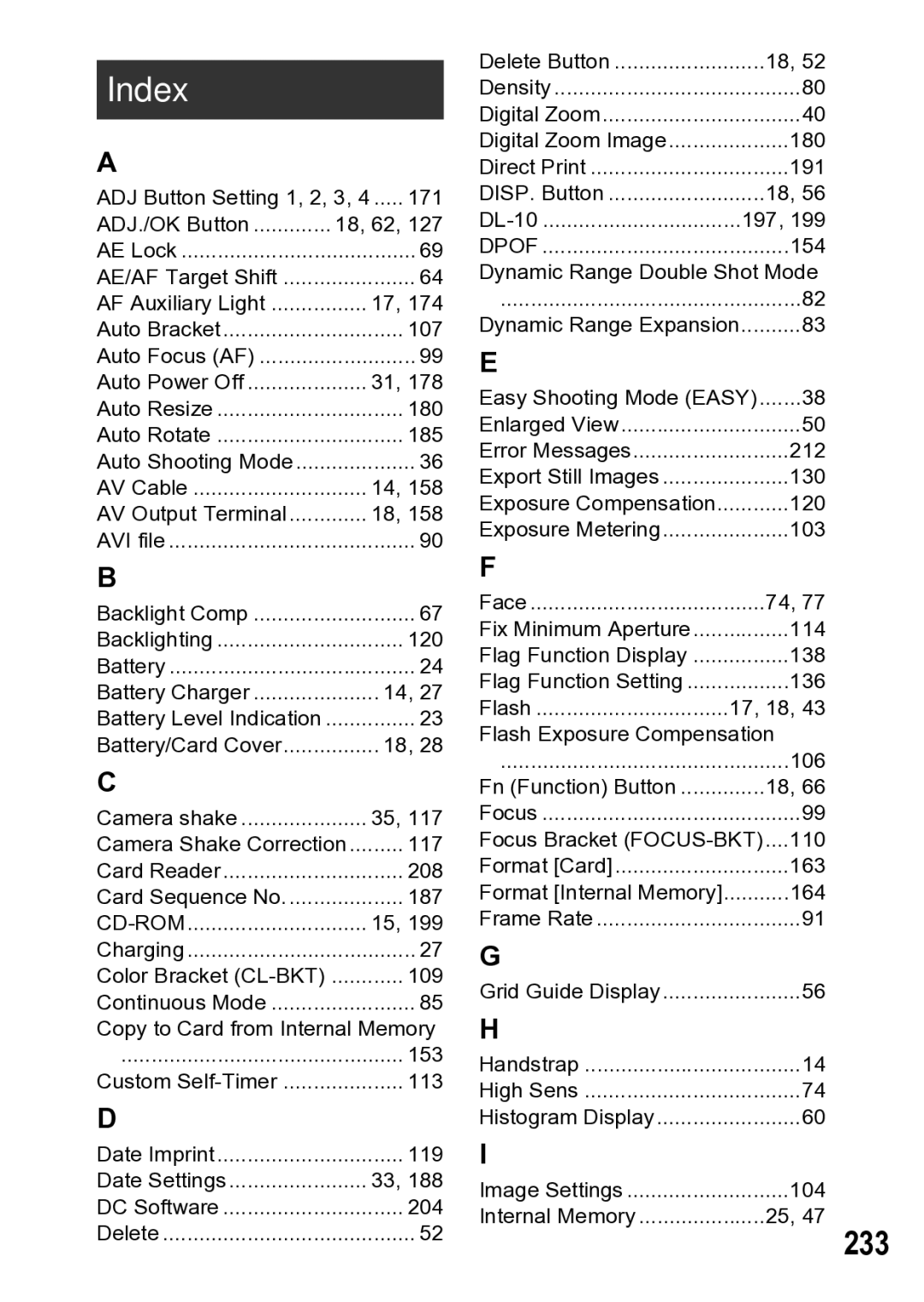 Samsung CX1 manual Index 