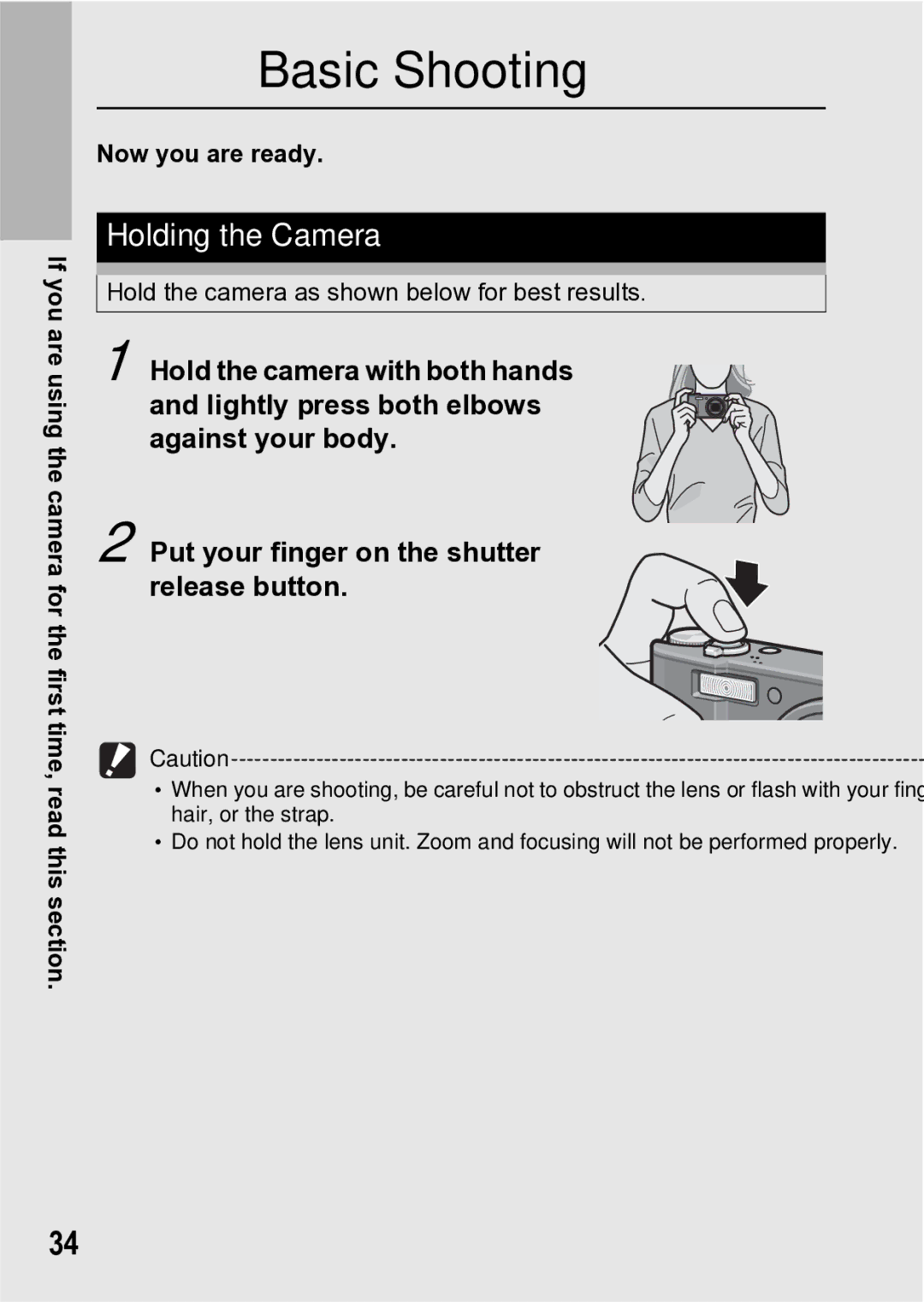 Samsung CX1 manual Holding the Camera, Now you are ready 